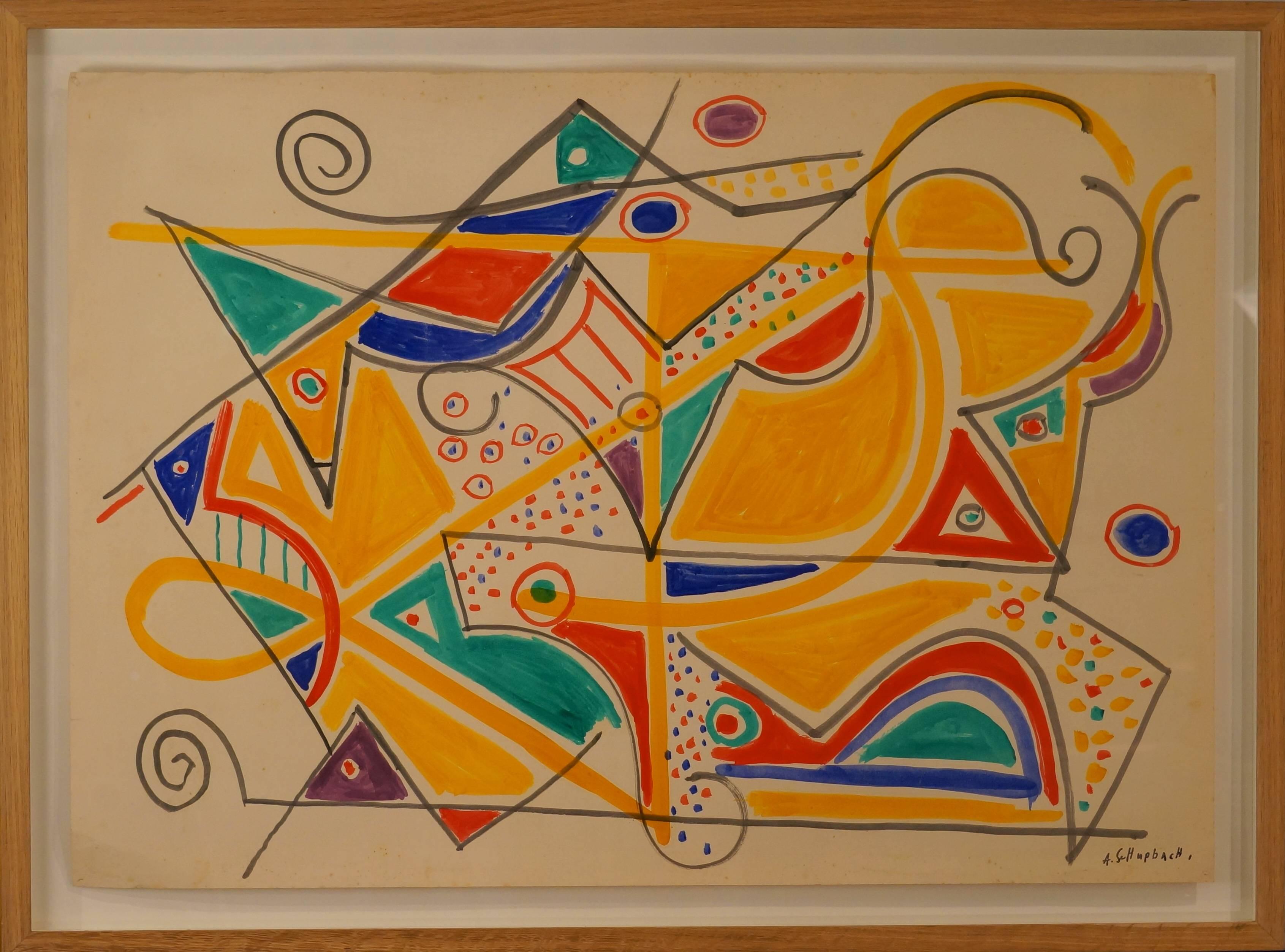 Albert Chubac Abstract Drawing - Abstract Composition X