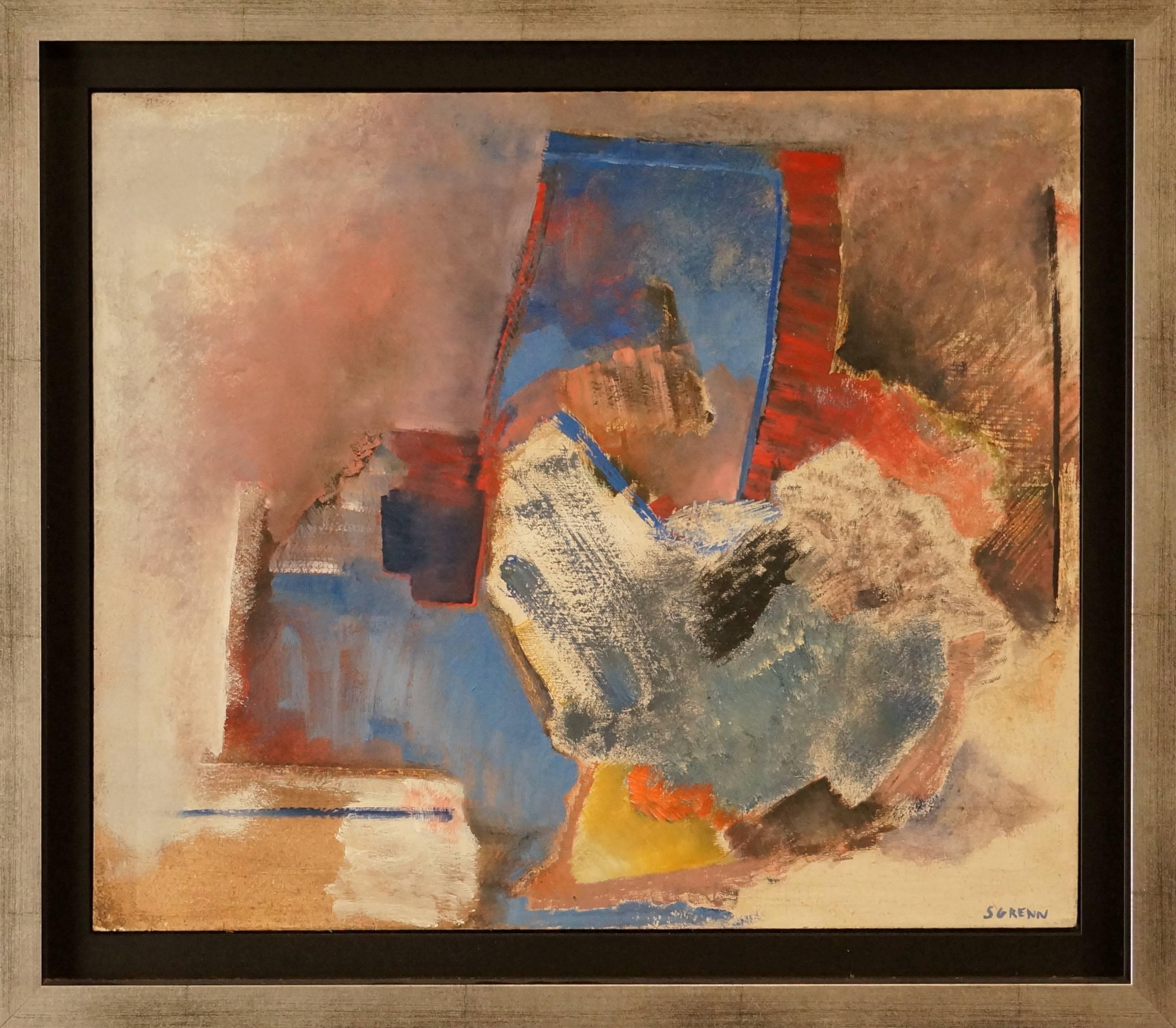 Abstract Composition XXI - N. European school, 1970-oil paint, 49x56 cm, framed