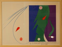 Abstract Composition XII -- unique work, 2004 - lithograph, 69x52 cm, framed