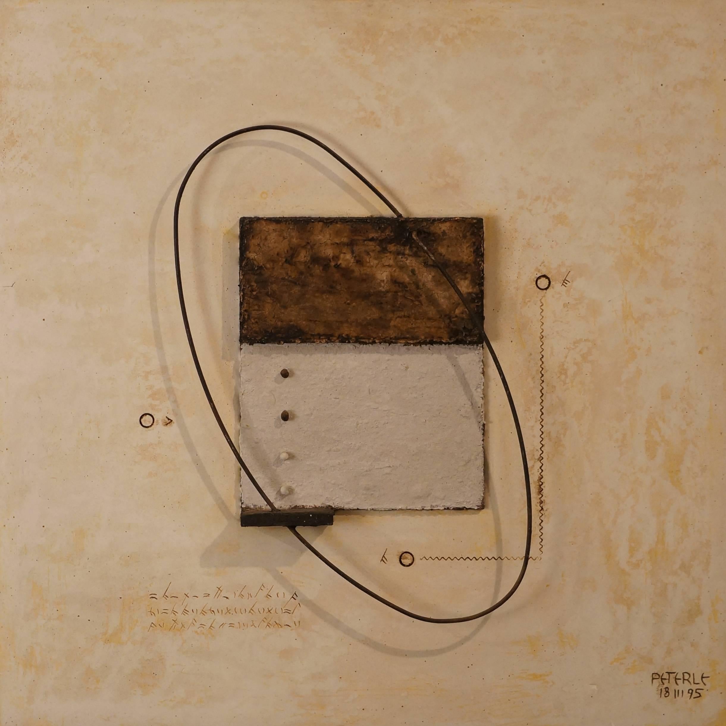 Abstract Composition VM, 1995 - mixed media, 65x65 cm, framed