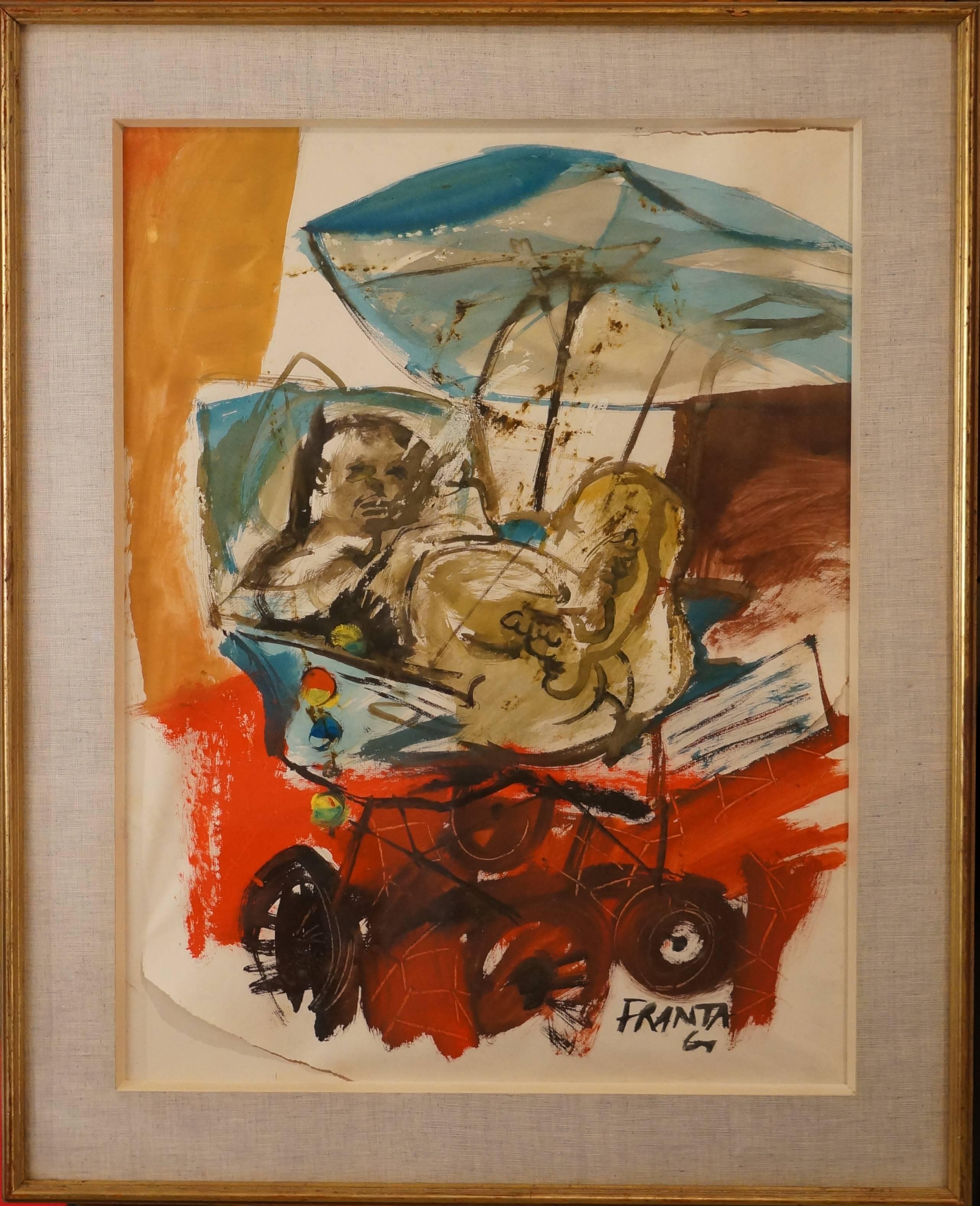 Unknown Abstract Painting - The Baby-stroller