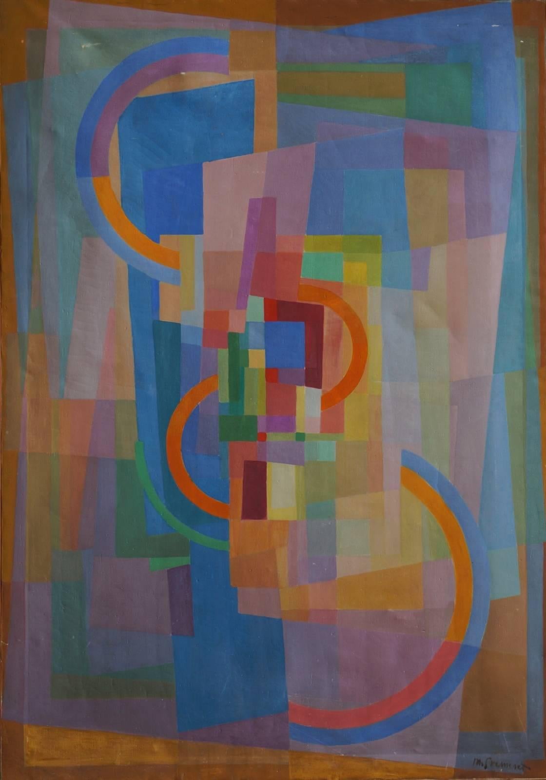 Henriette Gremeret Abstract Painting - Abstract Composition GH2, 1935-40 - oil paint, 163x114 cm