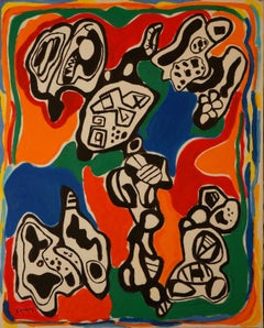 Abstract Composition S5, 1963 - oil paint, 82x65 cm