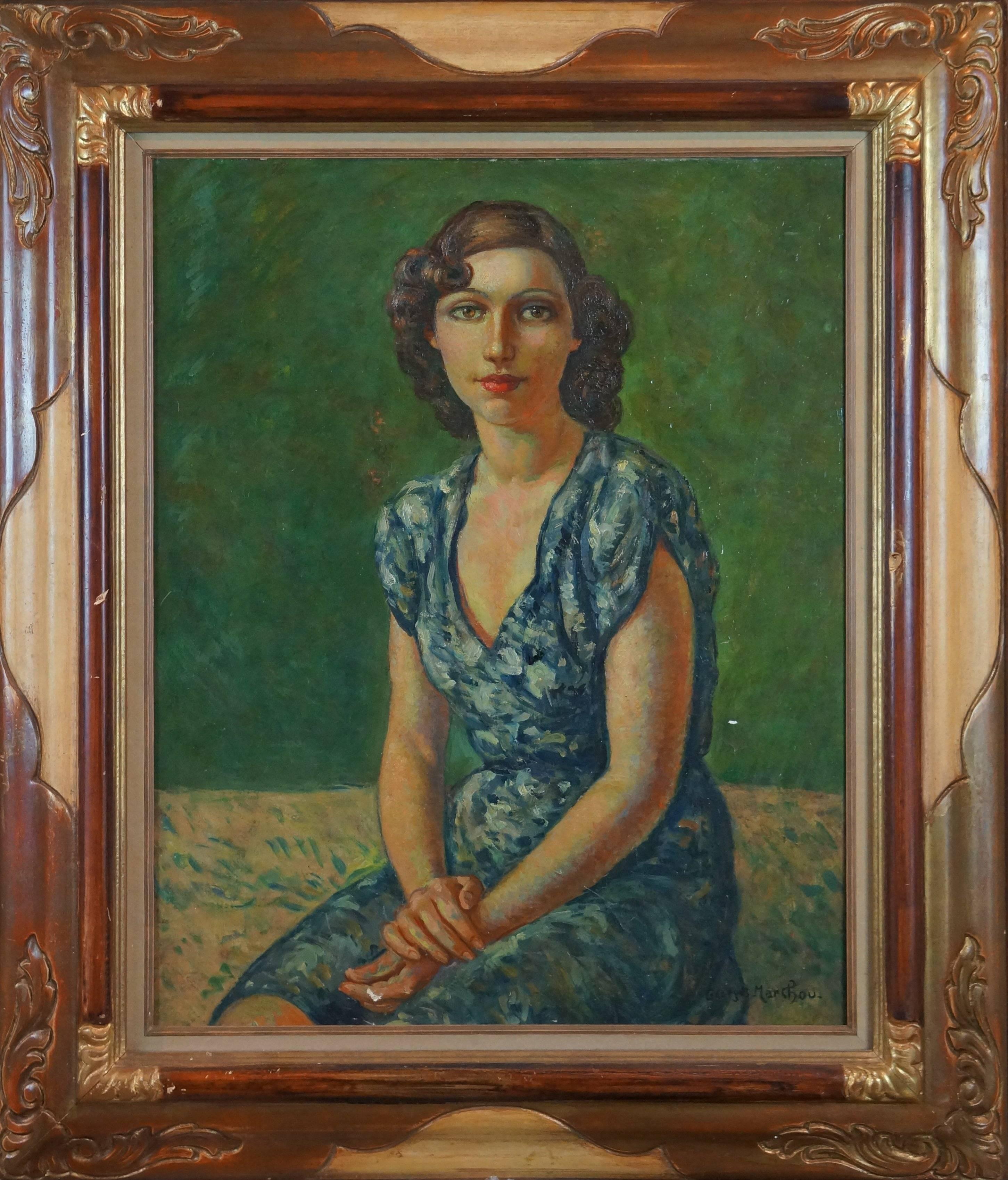Marchou Georges Portrait Painting - Portrait Of Woman