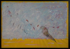 Composition abstraite T1, 1982, technique mélangée à la gouache, 73 x 102 cm, encadrée