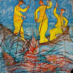 Fishing 3, 1960-70 - ceramic, 64x64 cm