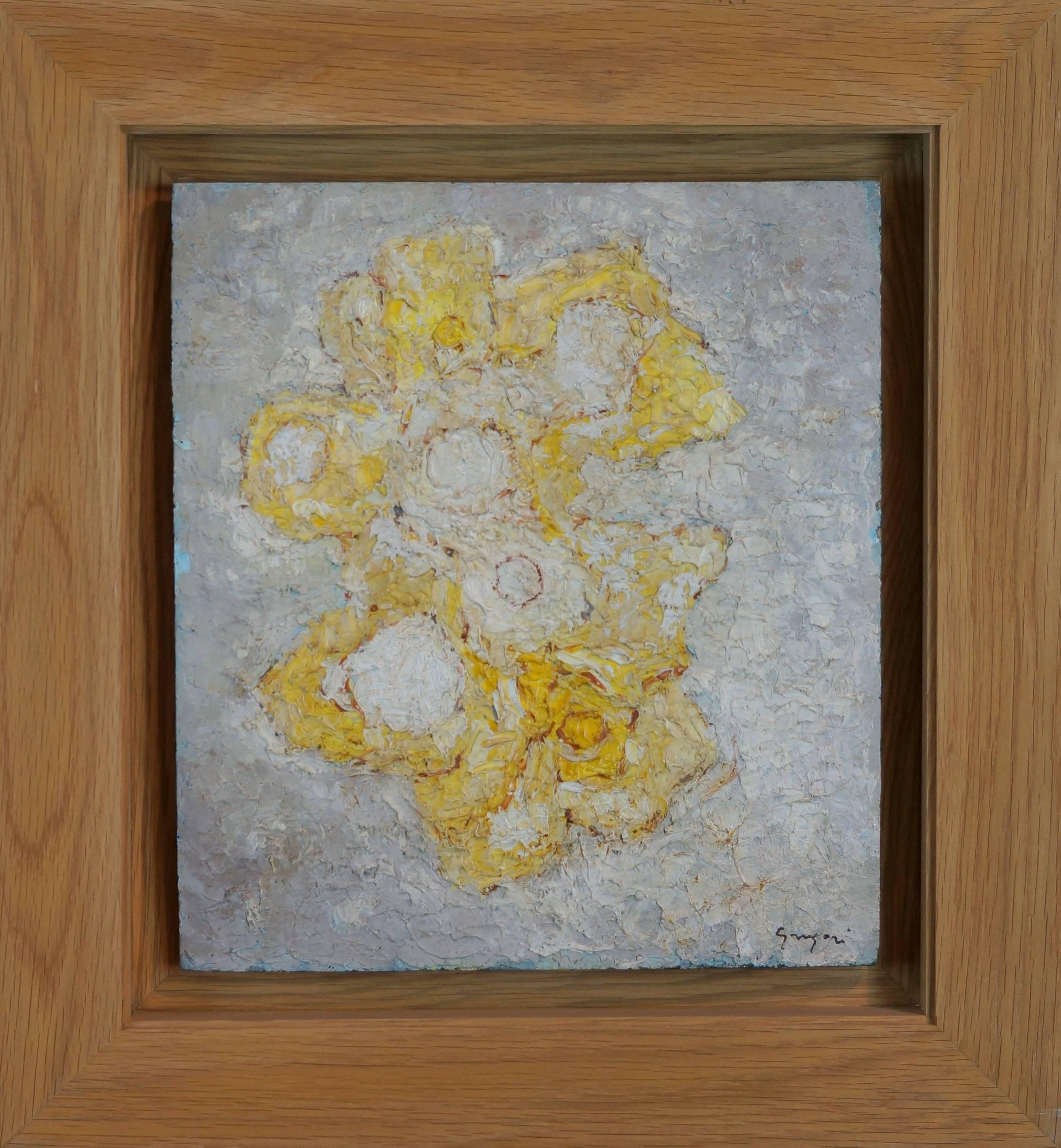 Abstract Painting di Gregori Gino - Composizione astratta G1, 1950-60 - pittura a olio, 54x50 cm, incorniciata