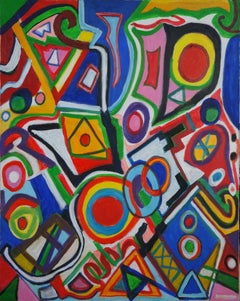Composition abstraite SXX, 1960, peinture à l'huile, 92 x73 cm
