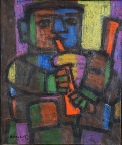 Abstrakte abstrakte Komposition A1, 1950-60 - Ölfarbe, 57x48 cm