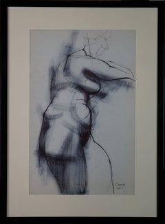 Abstract Composition EQ2, 1962  - crayon, 66x48 cm, framed