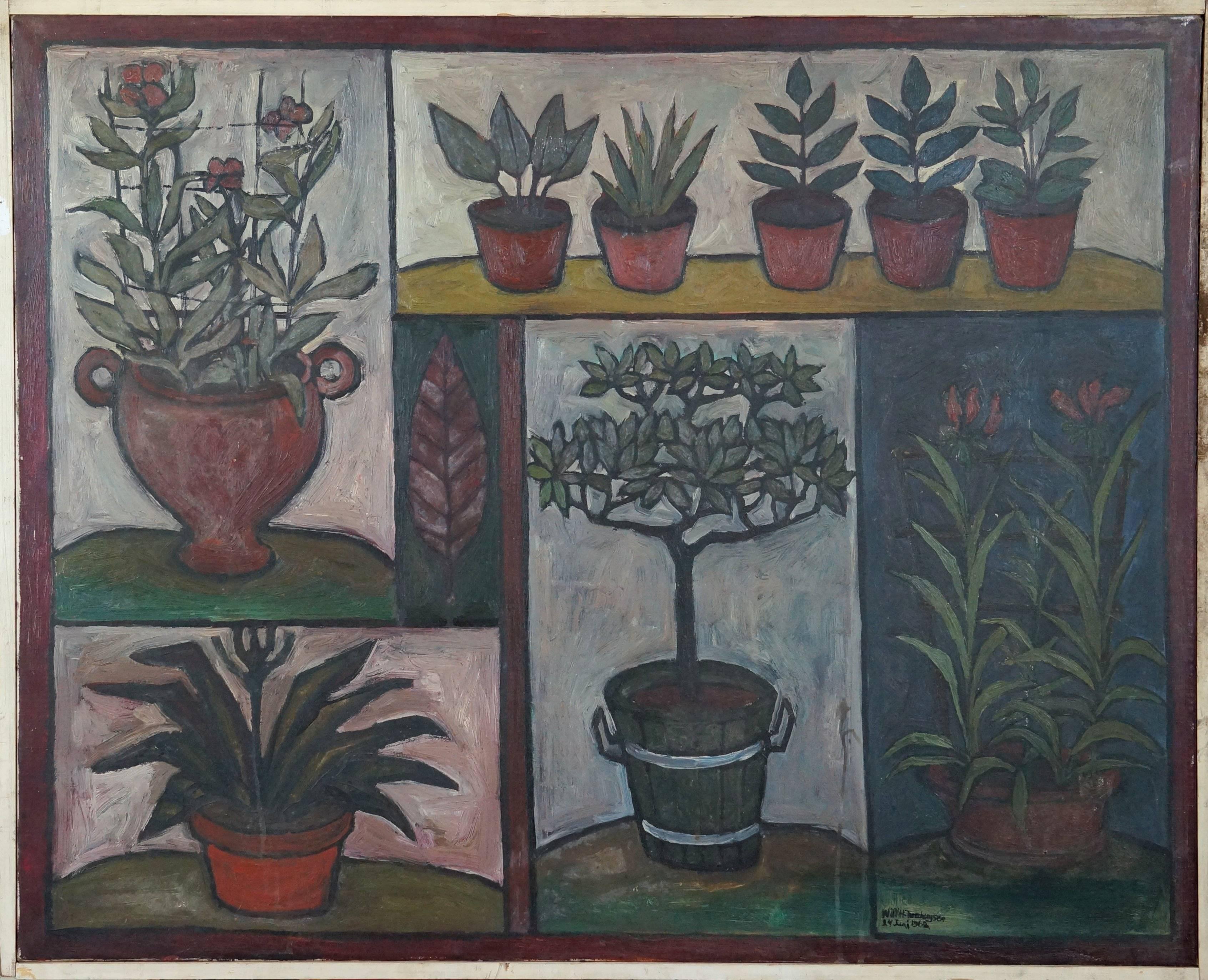 Will H.Torehuysen Still-Life Painting - Le Bouquet, 1968  - Oil paint, 83x103 cm, framed