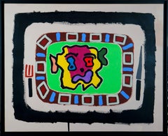 Abstrakte Komposition PB1, 1998  - Ölfarbe, 111x123 cm, gerahmt