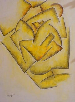 Composición abstracta GA5, 1970 - pintura al óleo, 60x40 cm, enmarcada.