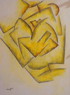 Abstrakte Komposition GA5, 1970 - Ölfarbe, 60x40 cm, gerahmt.