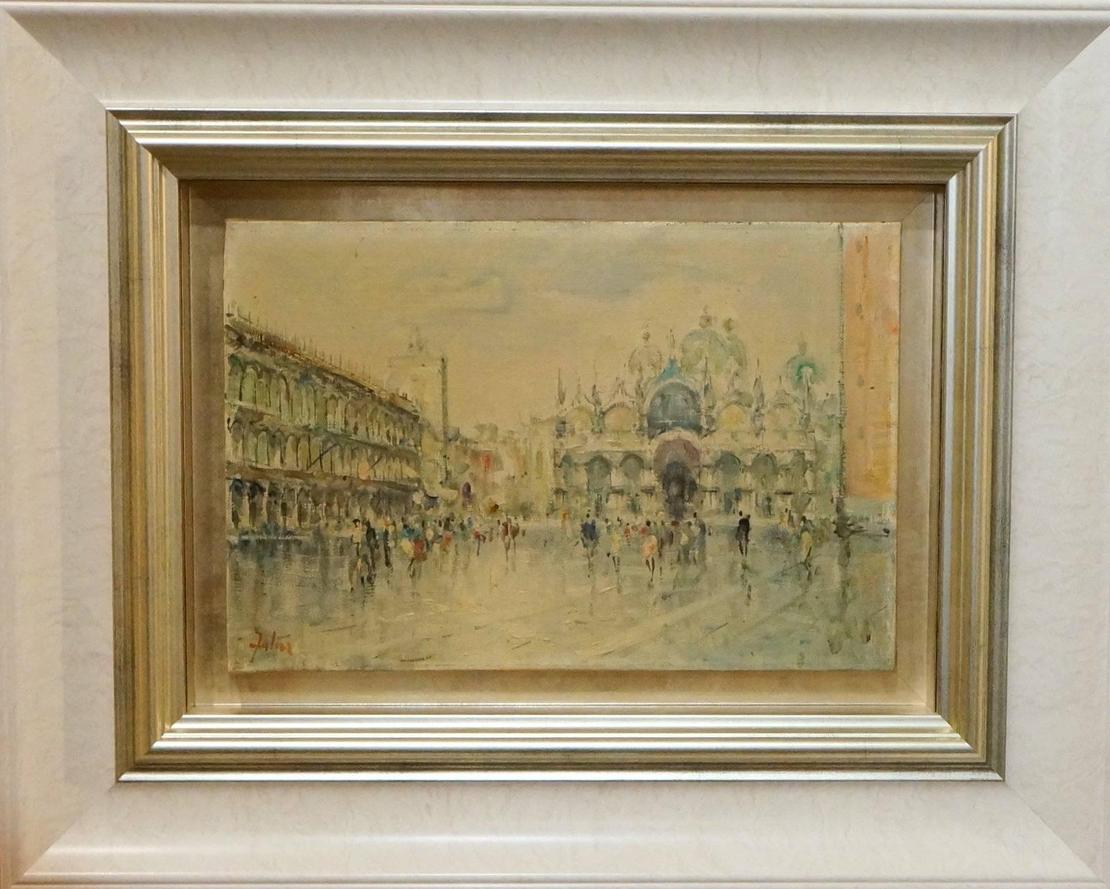 La Place Saint Marc, XIX c. - oil paint, 24x35 cm, framed.