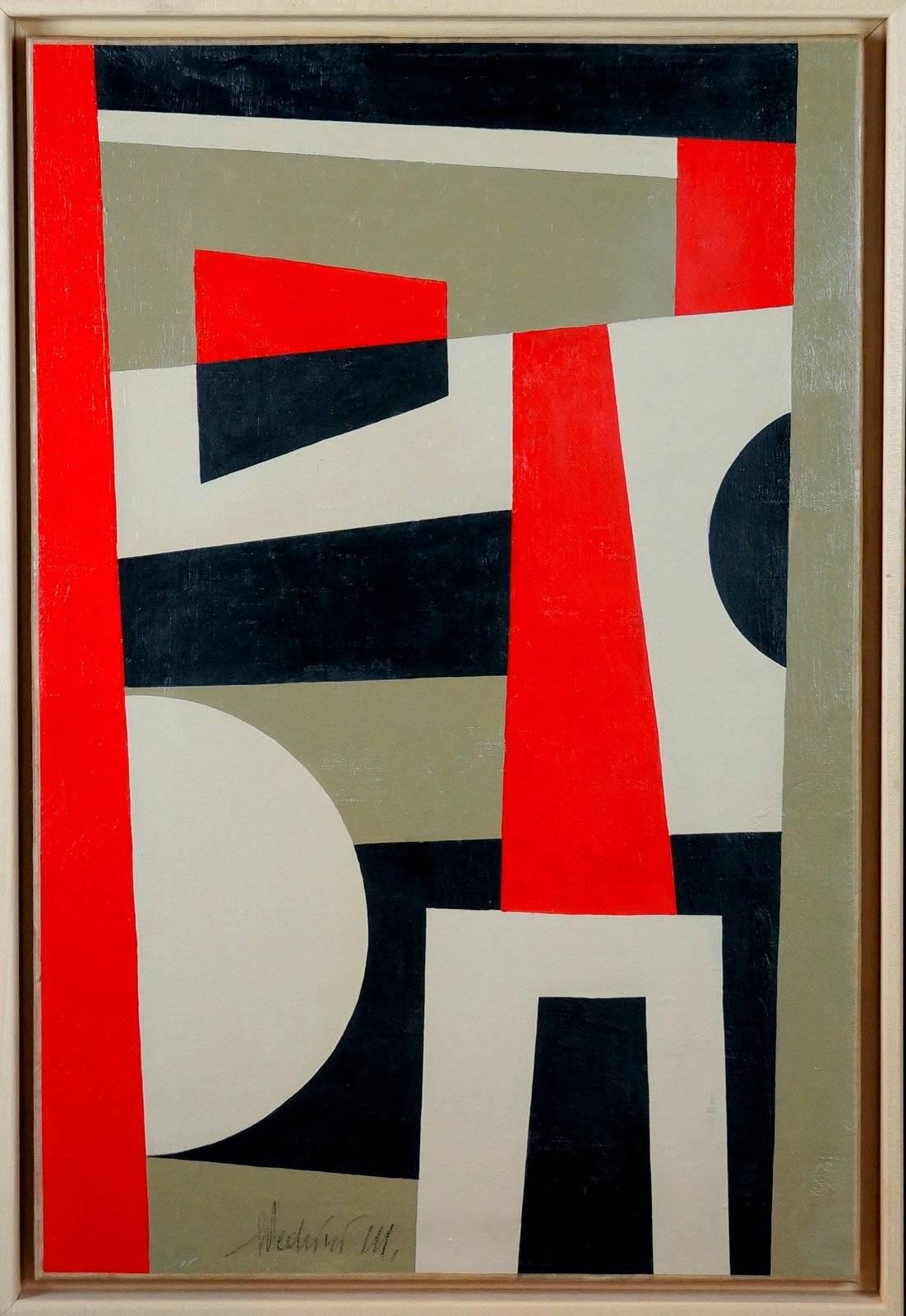 Pedrini Silvia Abstract Painting - Abstract Geometric Composition SP20
