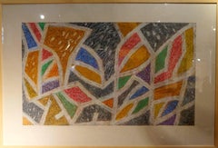 Composizione astratta HG , 1980 - pastello, 82x122  cm., incorniciato
