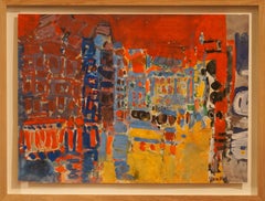 City, 1971 - gouache, 80x62 cm, framed