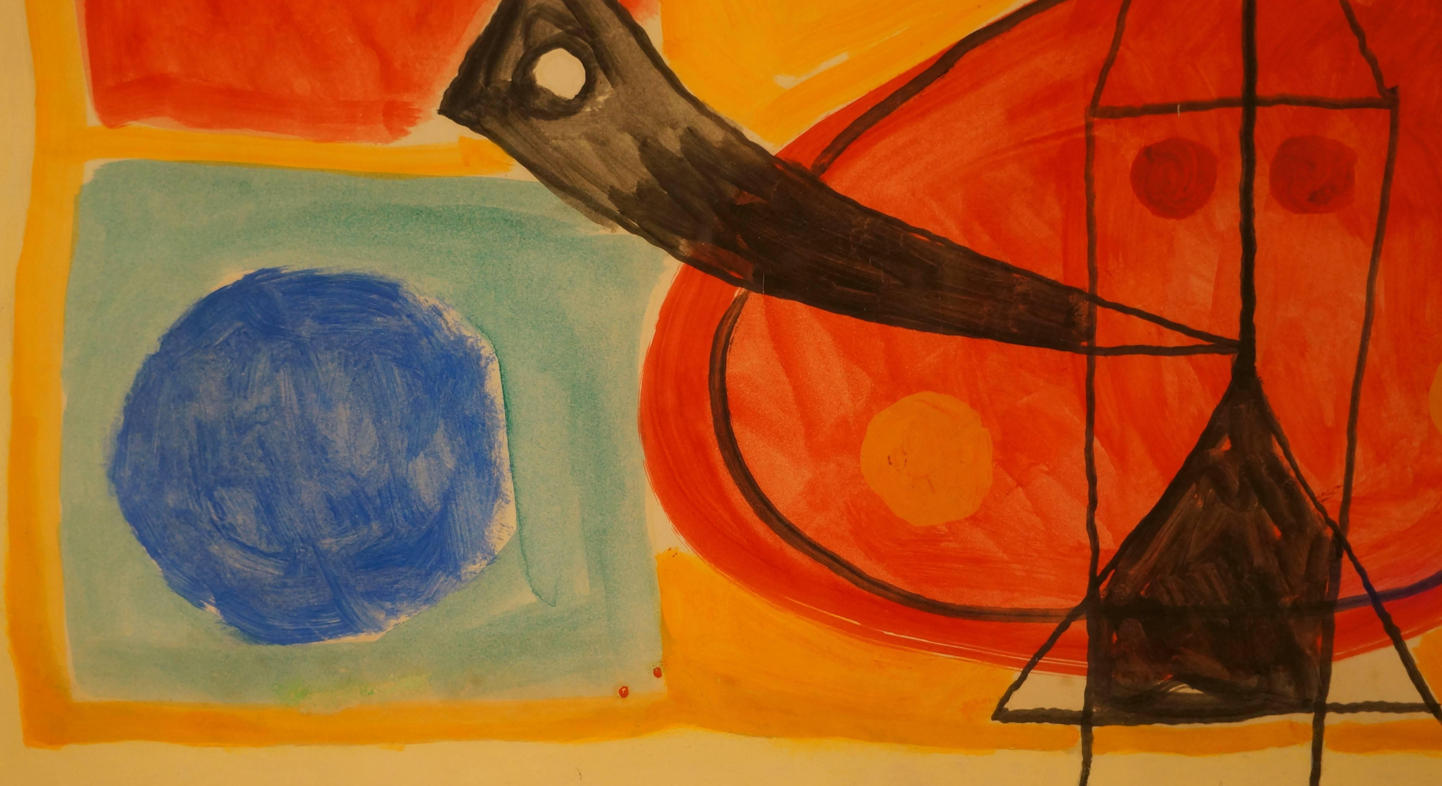 Gouache and oil on paper, signed lower right.

Last painter of the school of Nice. This is an important painter, the first school in Nice to have exhibited in New-York at the Galerie Hubert Mayer in 1960. Many of this work are in the permanent