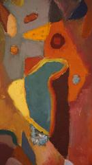 Composizione astratta IV, 1960-70 - pittura ad olio, 49x24 cm, incorniciata