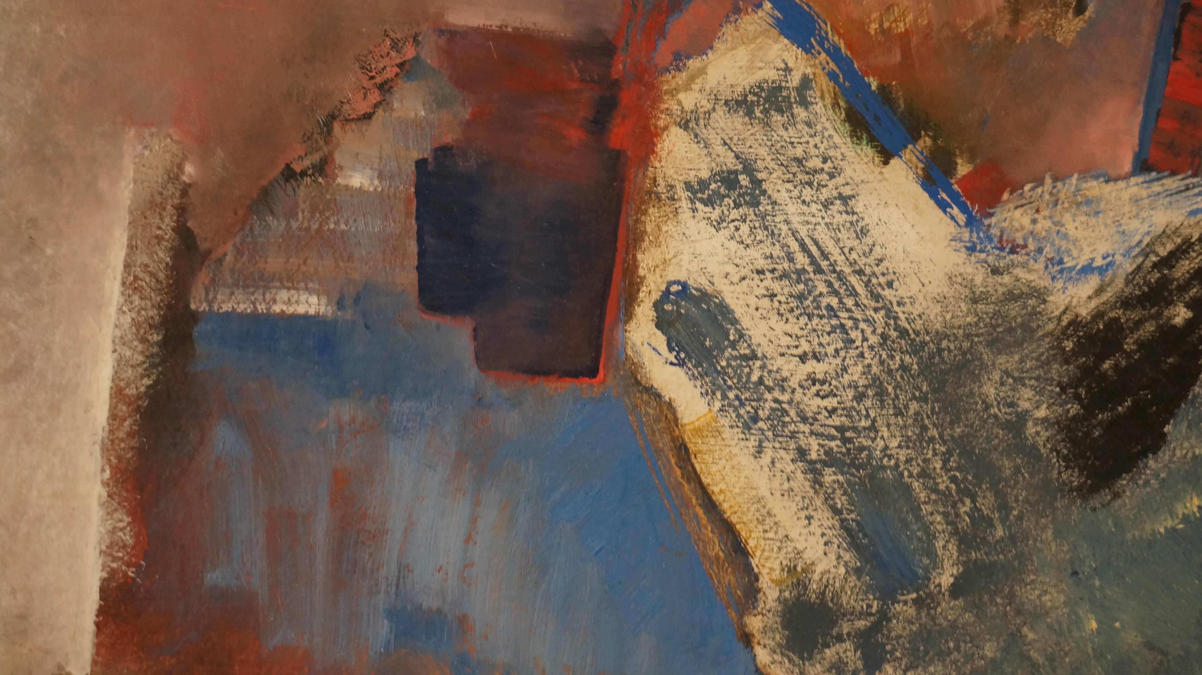 Abstrakte Komposition XXI - N. European School, 1970–1970, Ölfarbe, 49x56 cm, gerahmt im Angebot 1