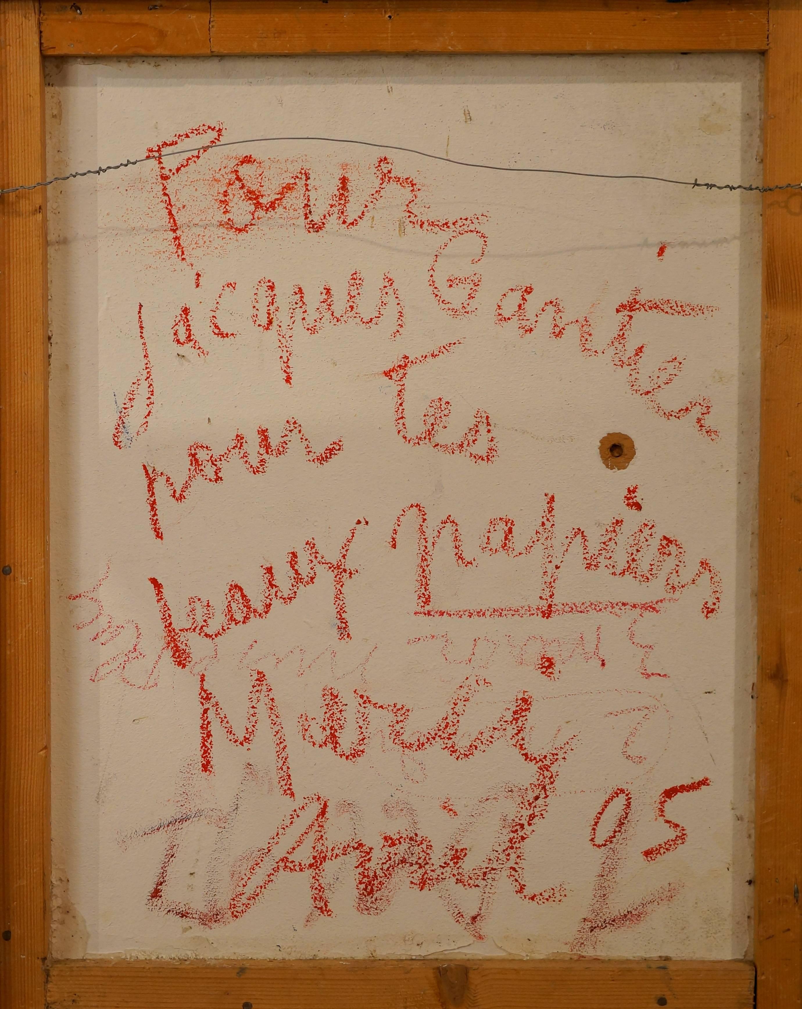 La Mer à Cassis (Cote d'azur, France), 2005 - mixed media, 67x55 cm, framed For Sale 1