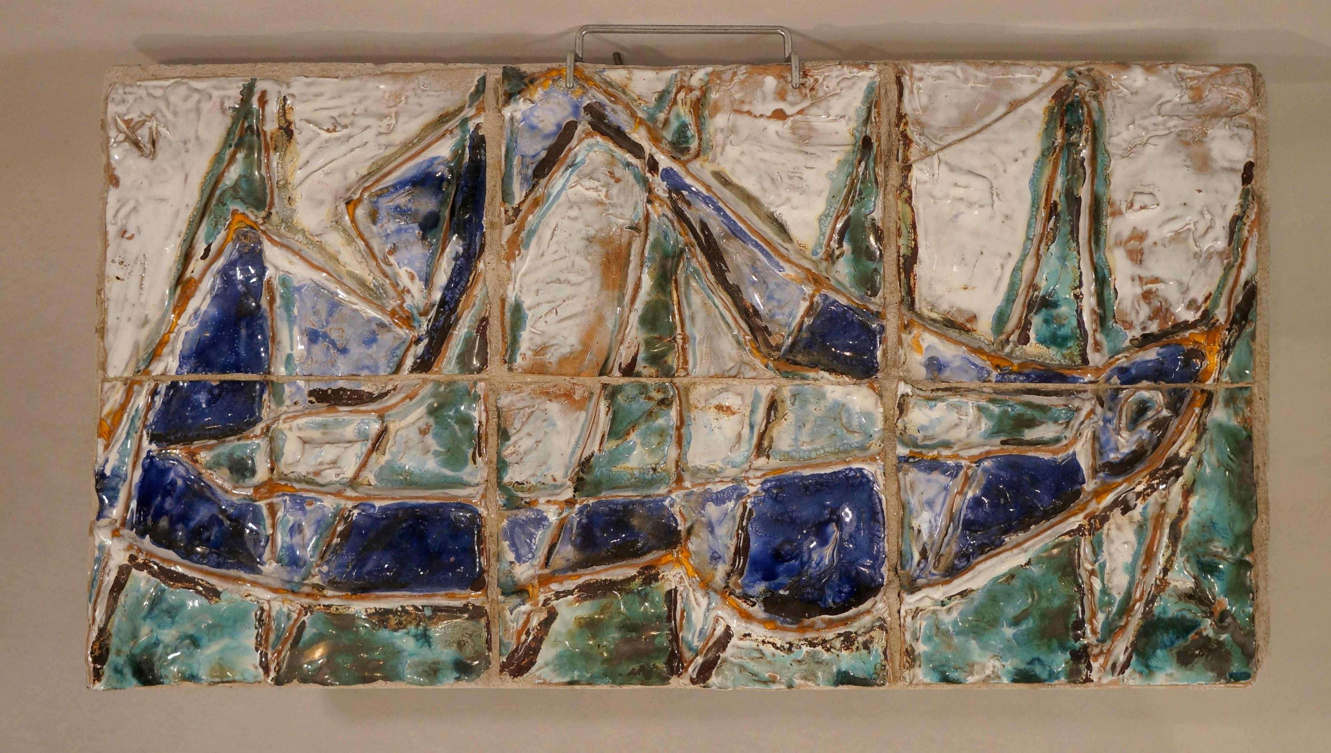 Unknown Abstract Sculpture - Abstract Ceramic , 1950-60 - ceramic, 38x70 cm