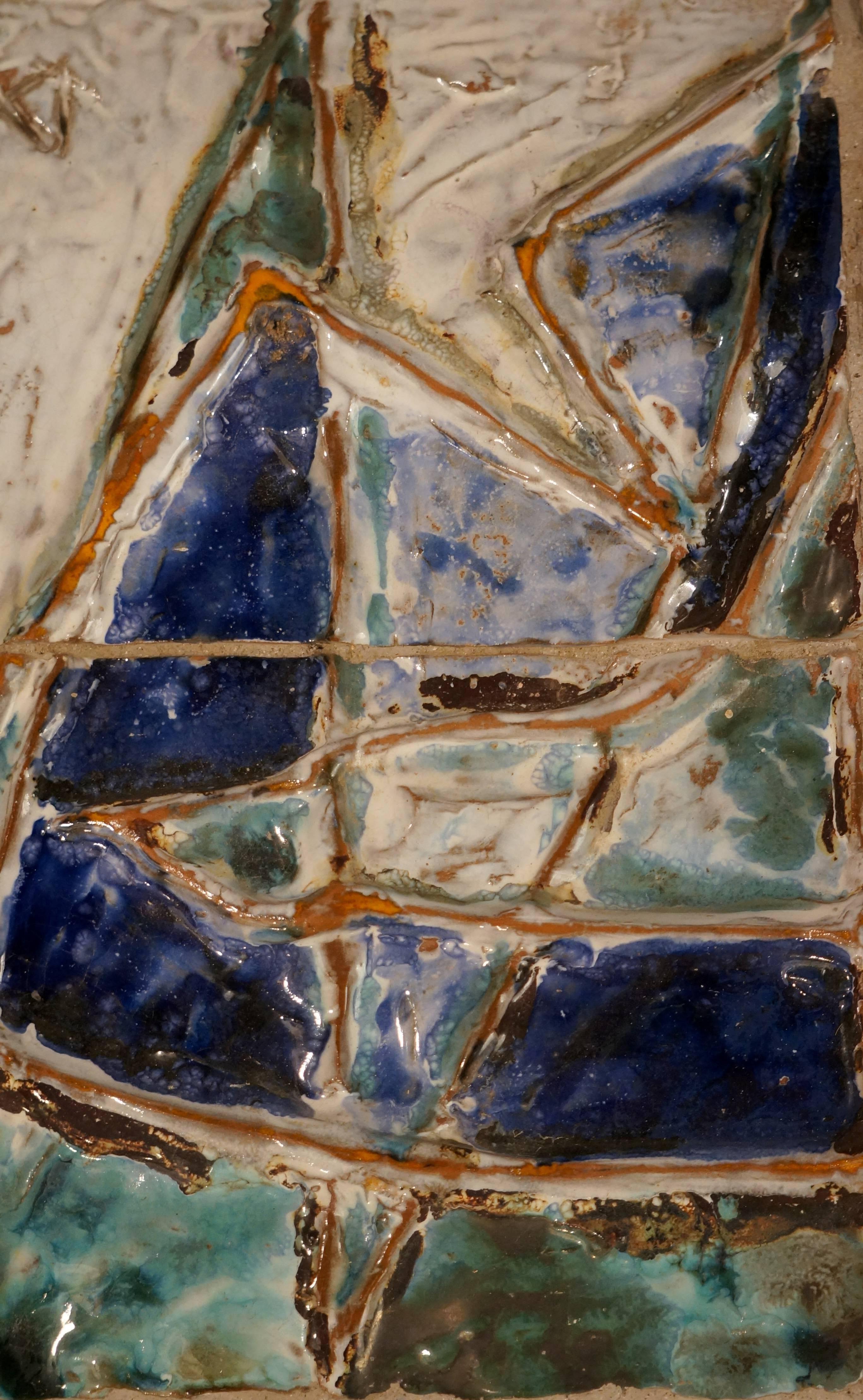 Ceramica astratta , 1950-60 - ceramica, 38x70 cm - Abstract Sculpture Marrone di Unknown