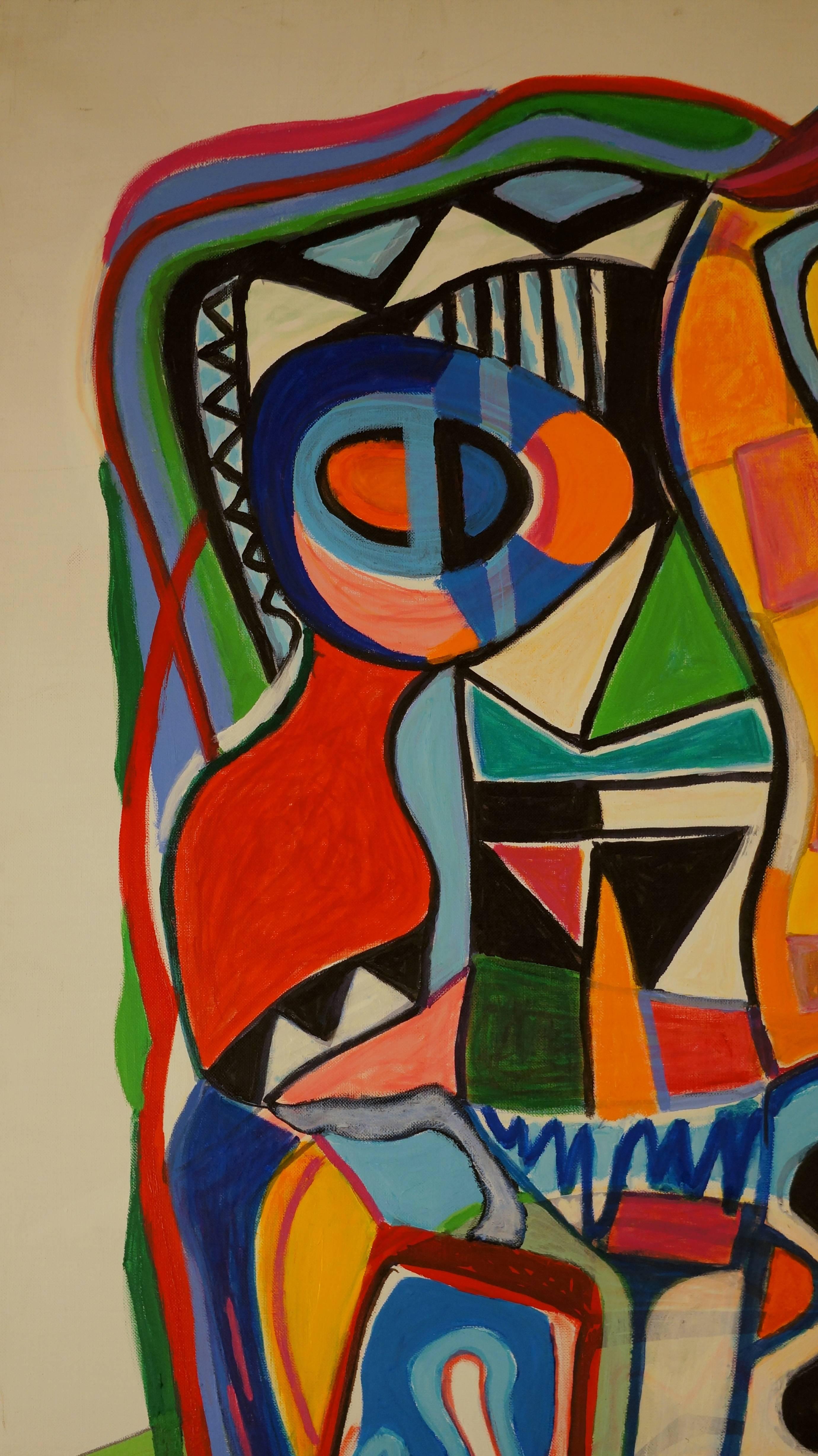 Composition abstraite SII, 1960-65, peinture à l'huile, 130 x98 cm en vente 1