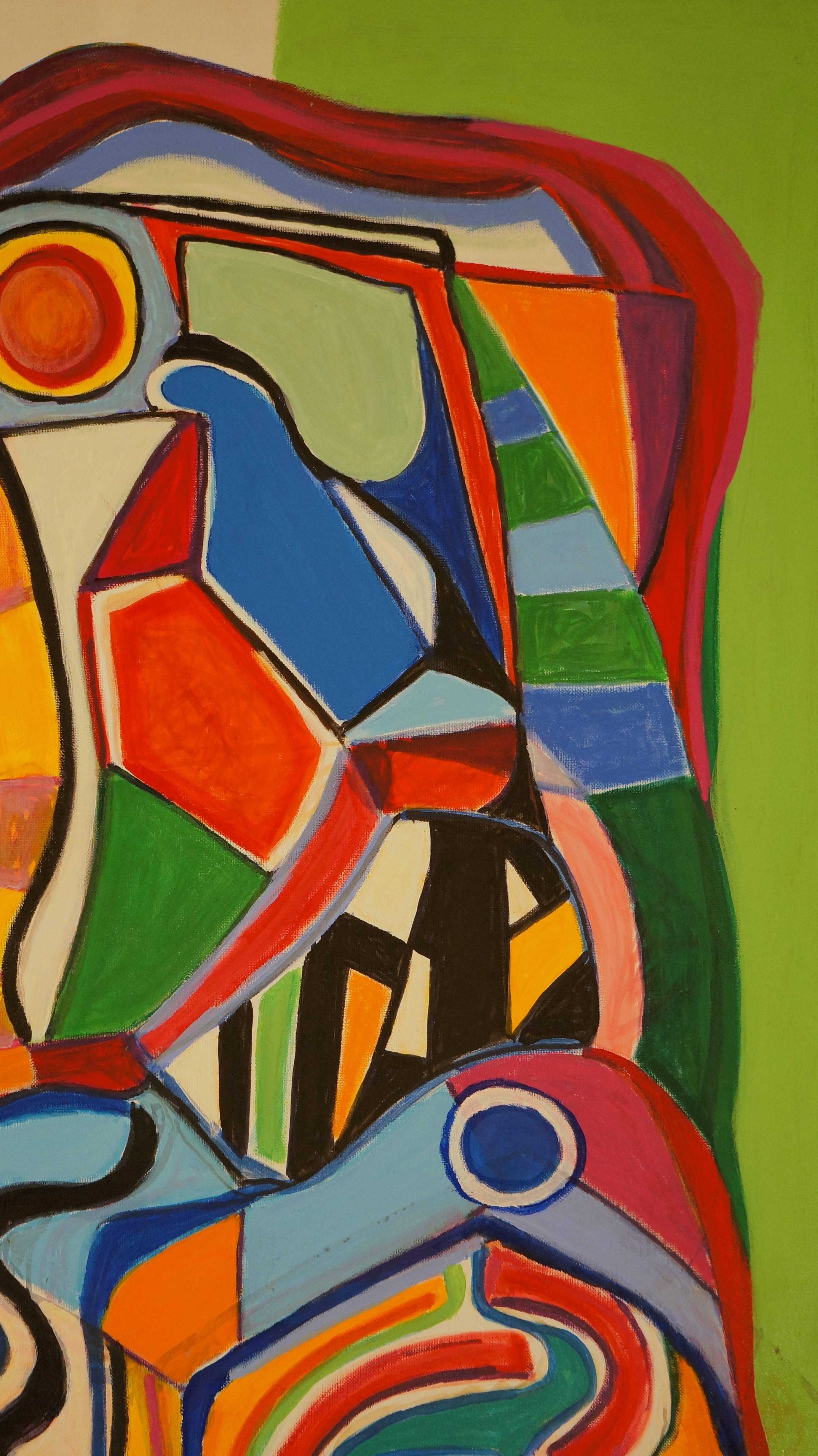 Composition abstraite SII, 1960-65, peinture à l'huile, 130 x98 cm en vente 2