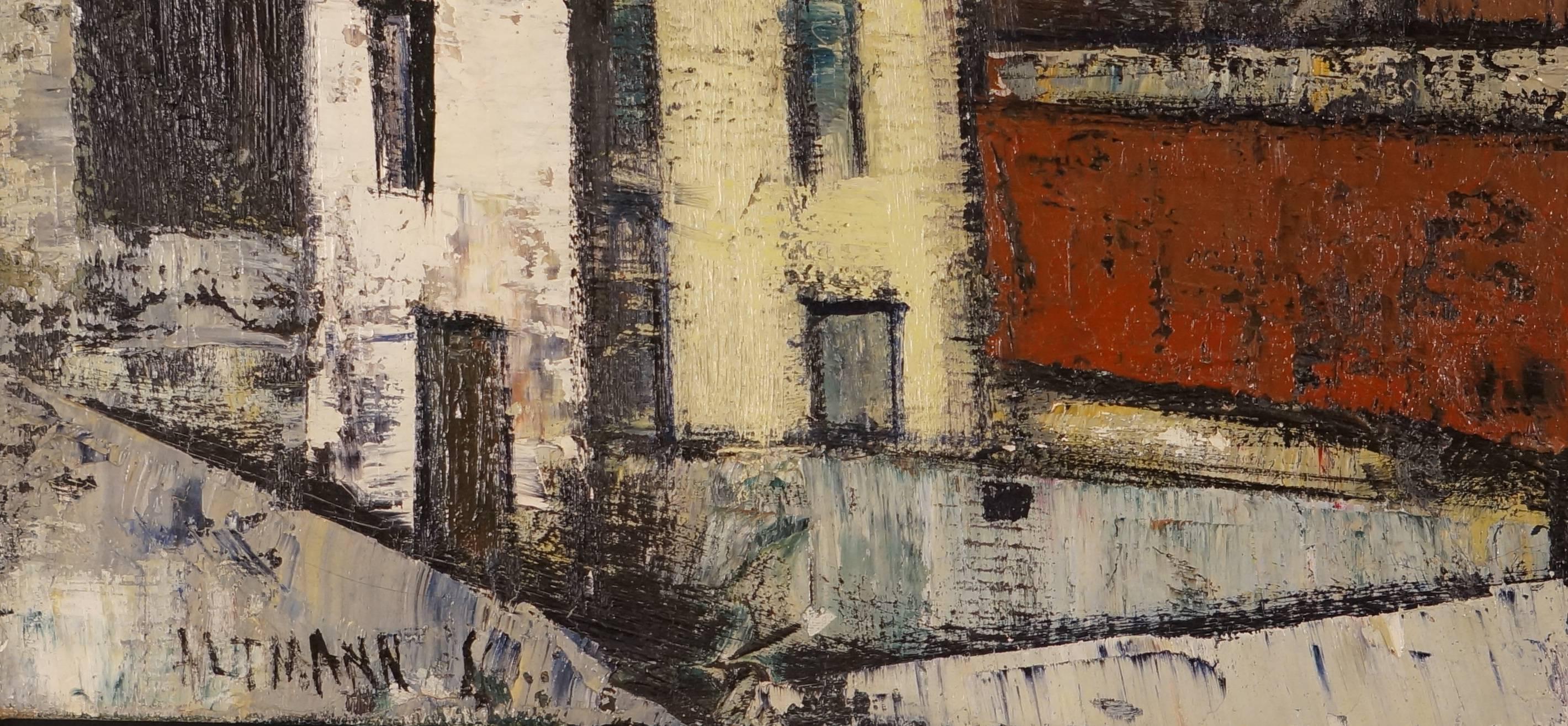 Small Town, 1950-60 - oil paint, 61x76 cm, framed - Painting by Altmann Gérard