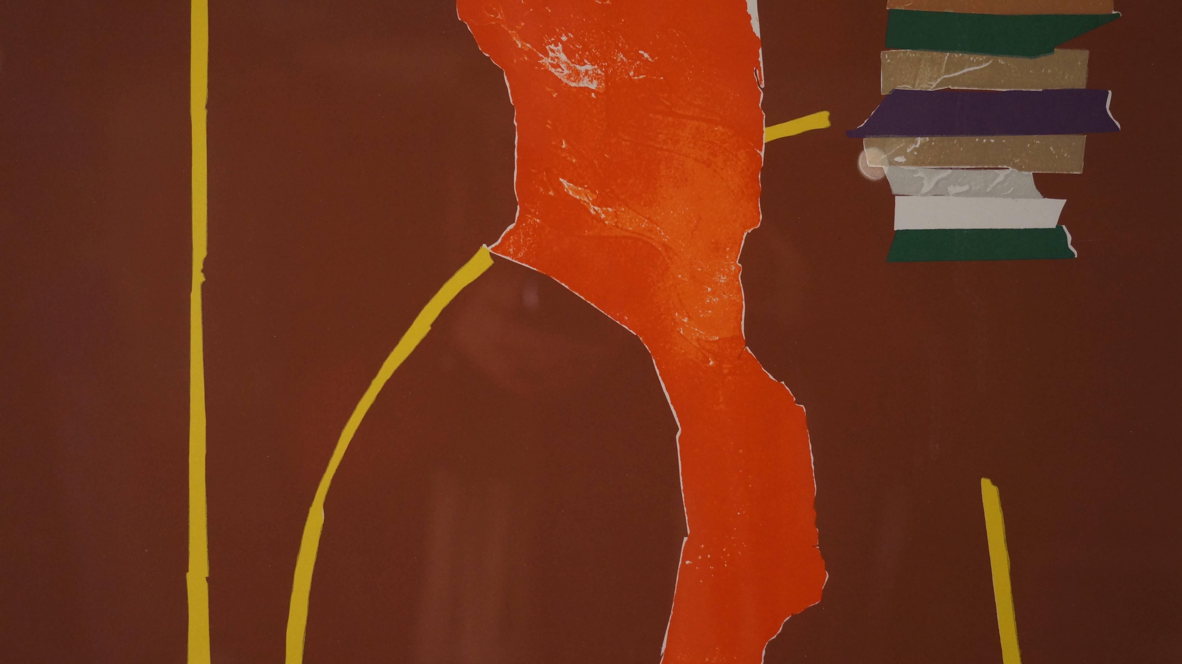 Composizione astratta L1, 1940-50 - litografia, 108x78 cm, incorniciata - Print Astratto di André Lanskoy