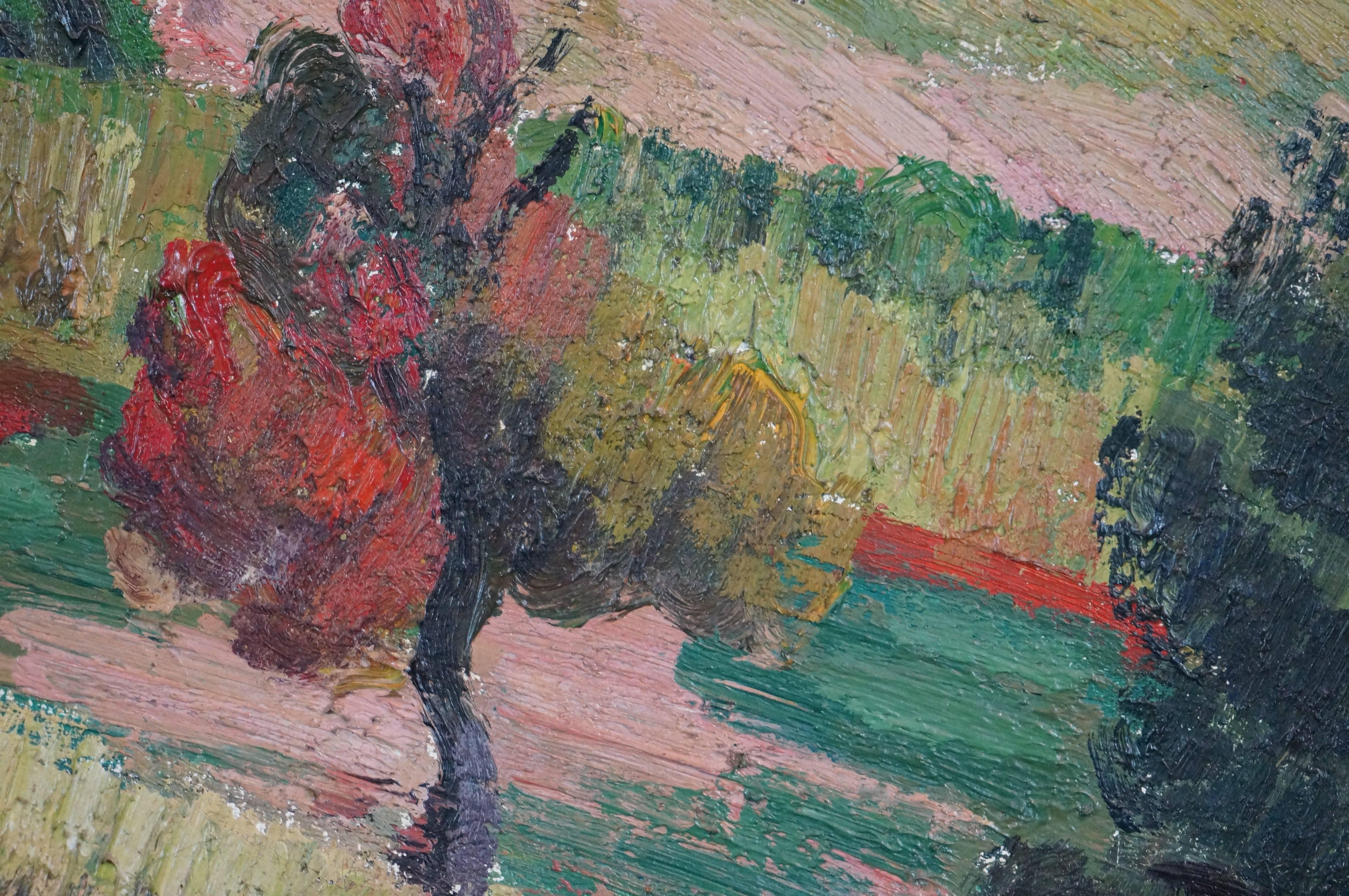 Village Close To Paris - Impressionist Painting by Louis Neillot