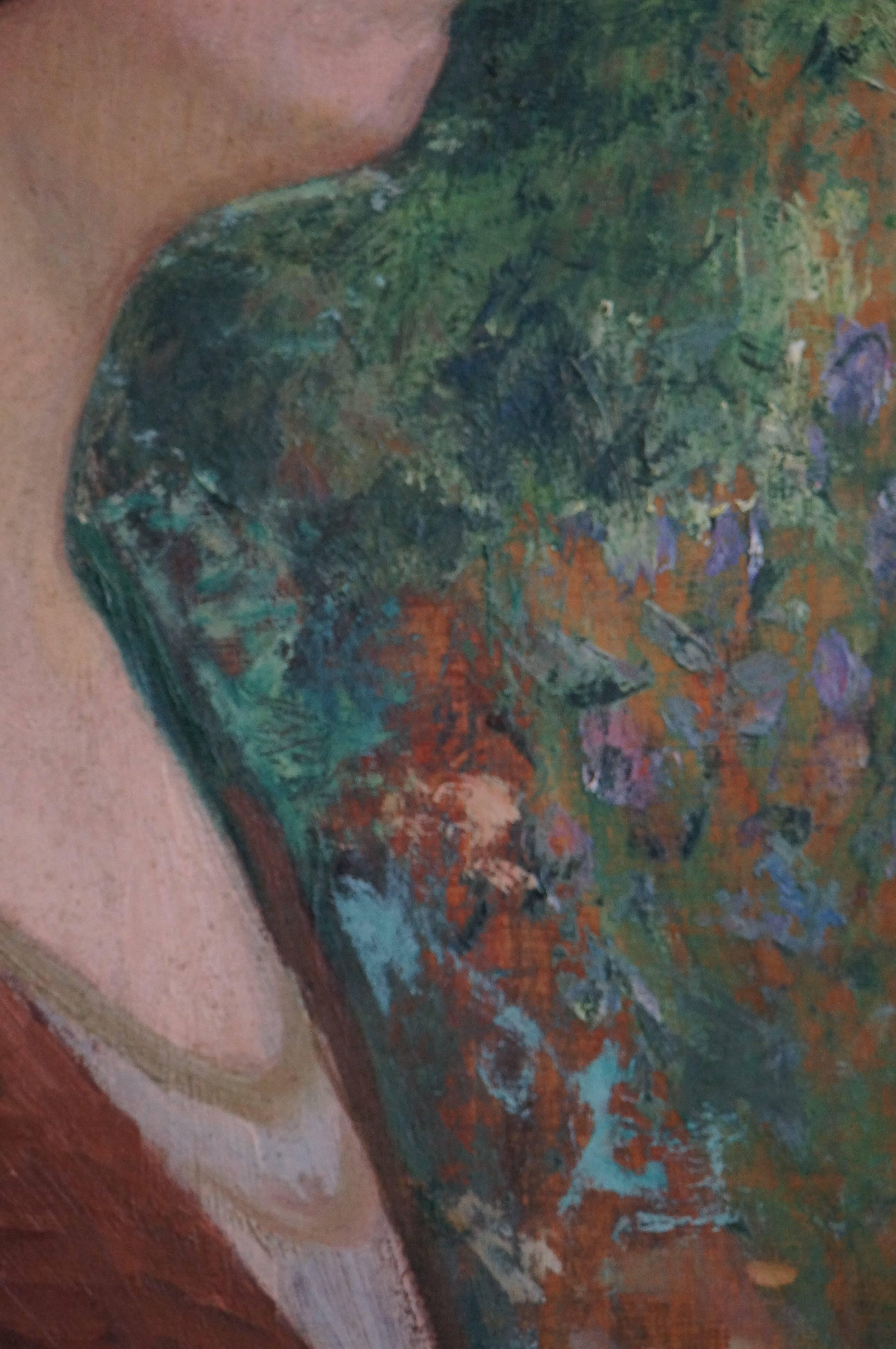 Women's Profile - Academic Painting by René Charles Eugène Longa