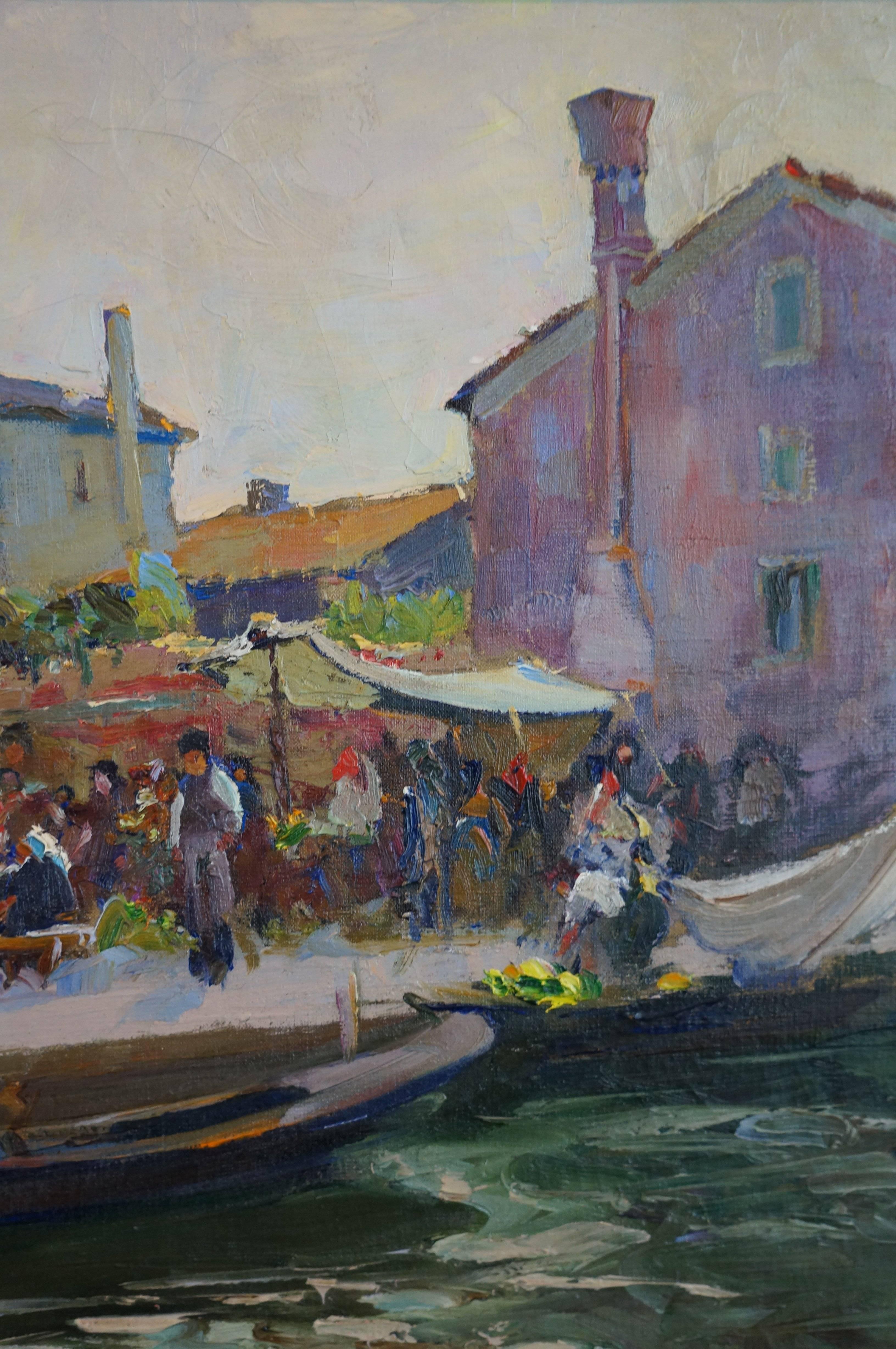 The Market - Impressionist Painting by Fantini Philippe