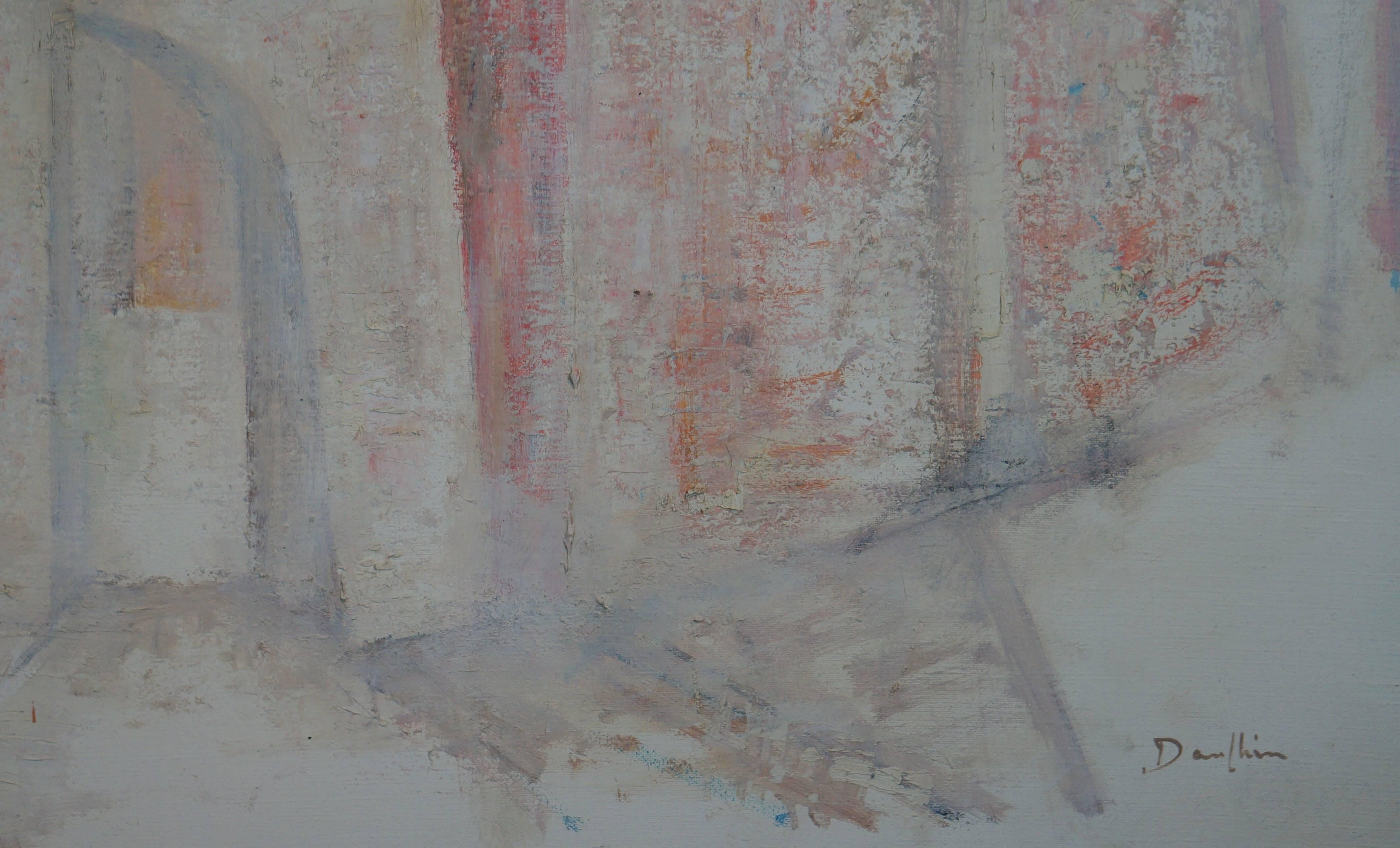 Composizione astratta D2, 1950-55 - pittura a olio, 73x92 cm - Painting di Raymond Dauphin