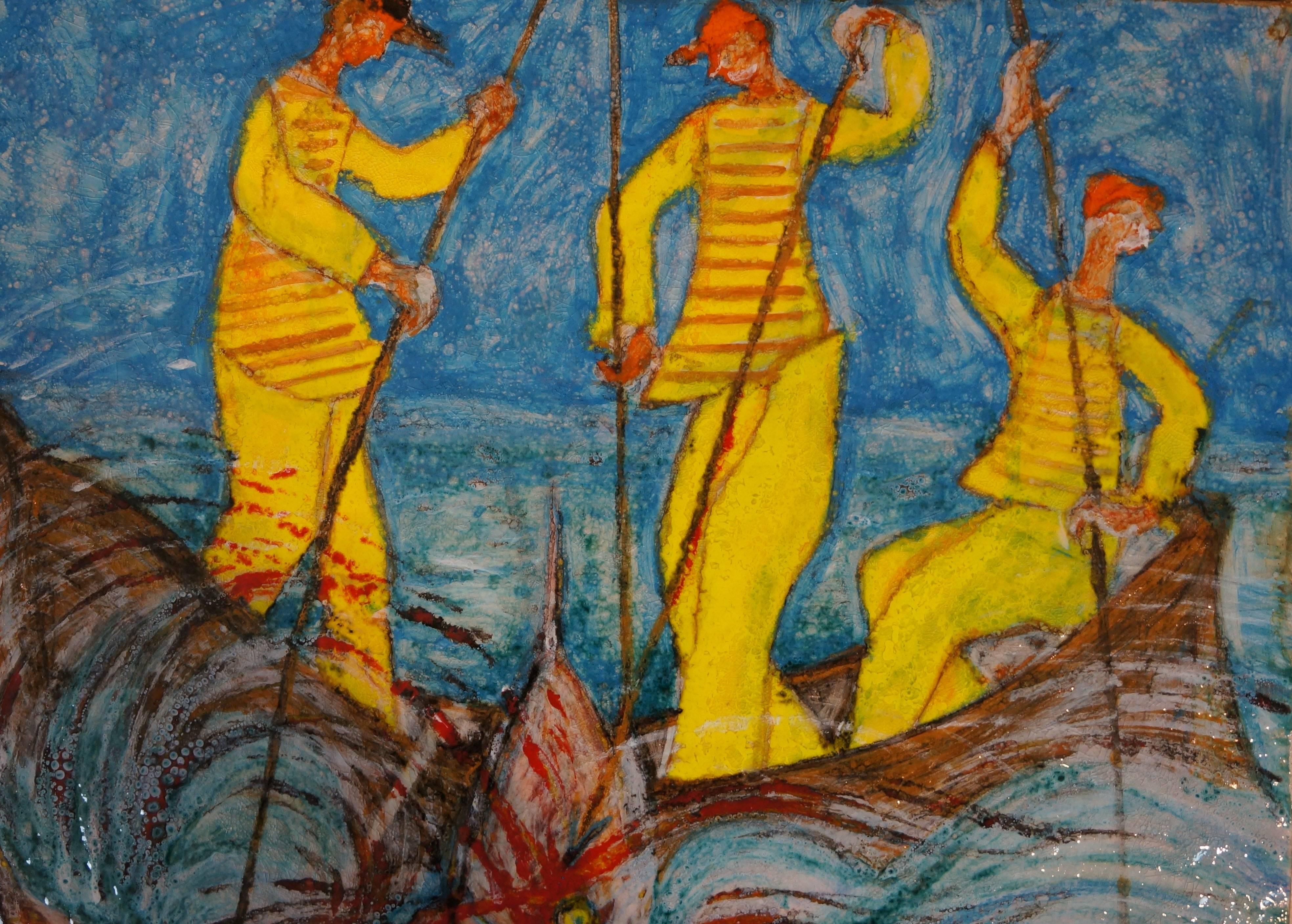 Fishing 3, 1960-70 - ceramic, 64x64 cm 2