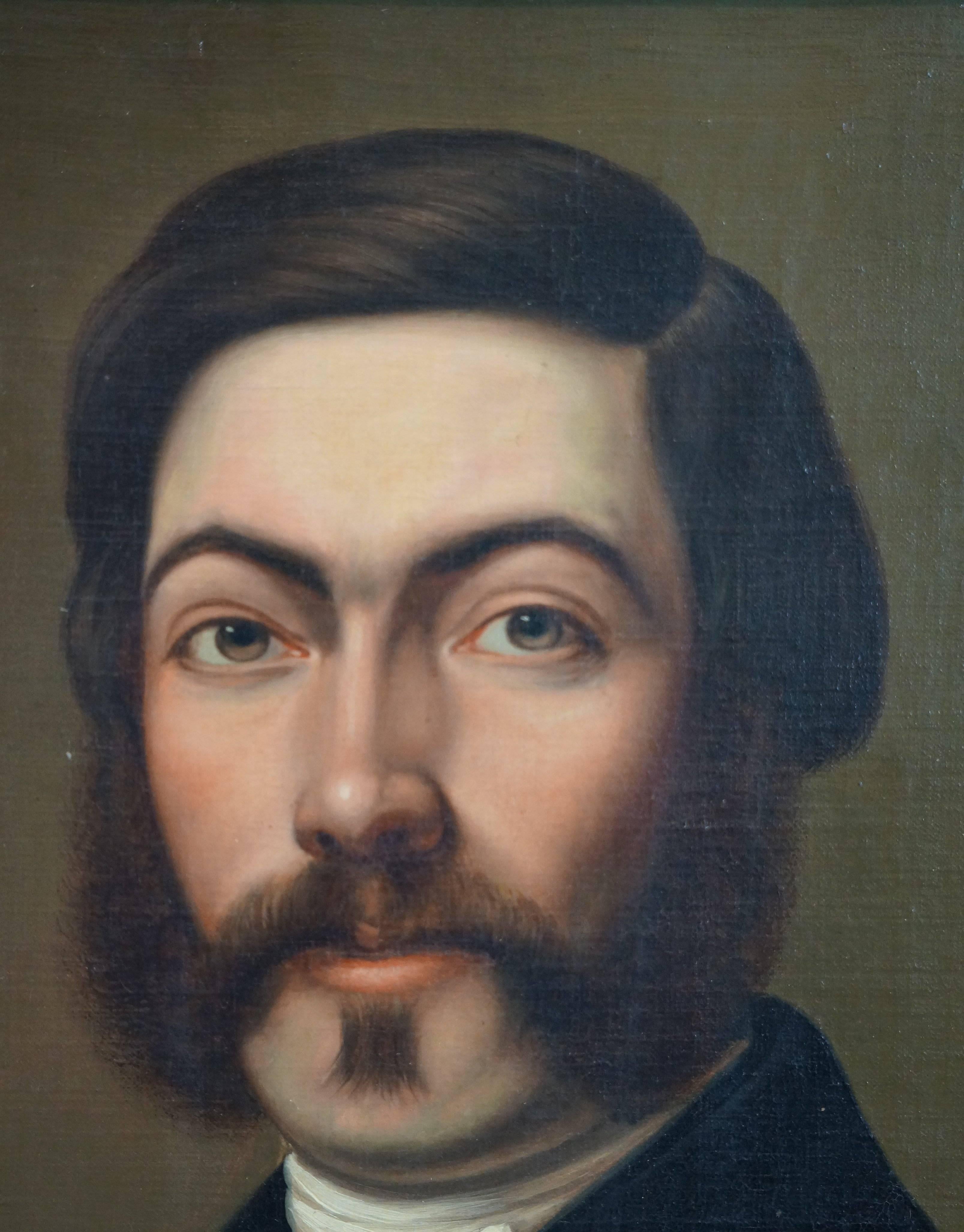 Sir Beauchamp, 1880-90 - pittura ad olio, 73x62 cm, incorniciato - Painting di Unknown