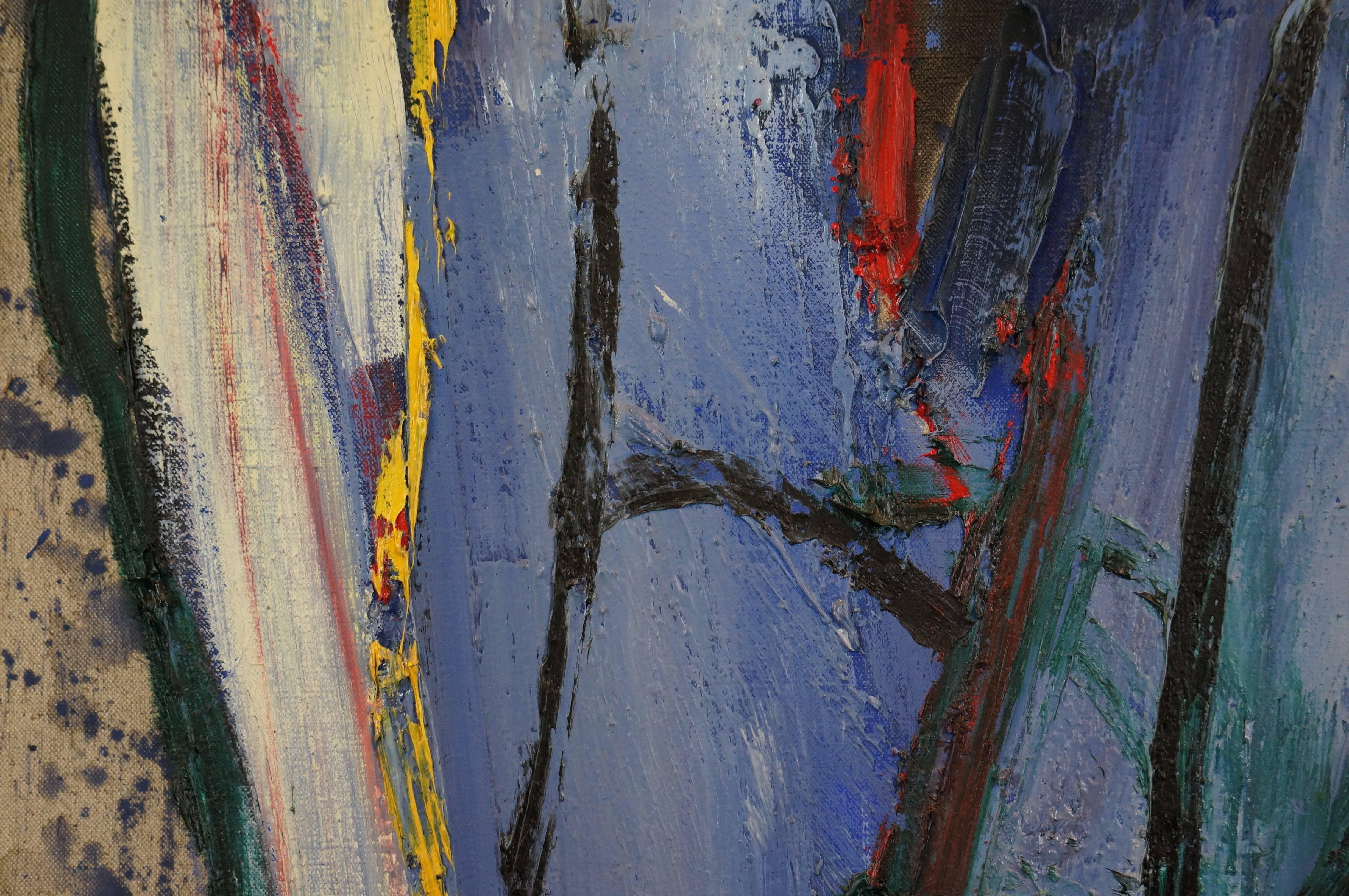 Abstract Composition SII, 1990 - oil paint, 130x87 cm For Sale 1