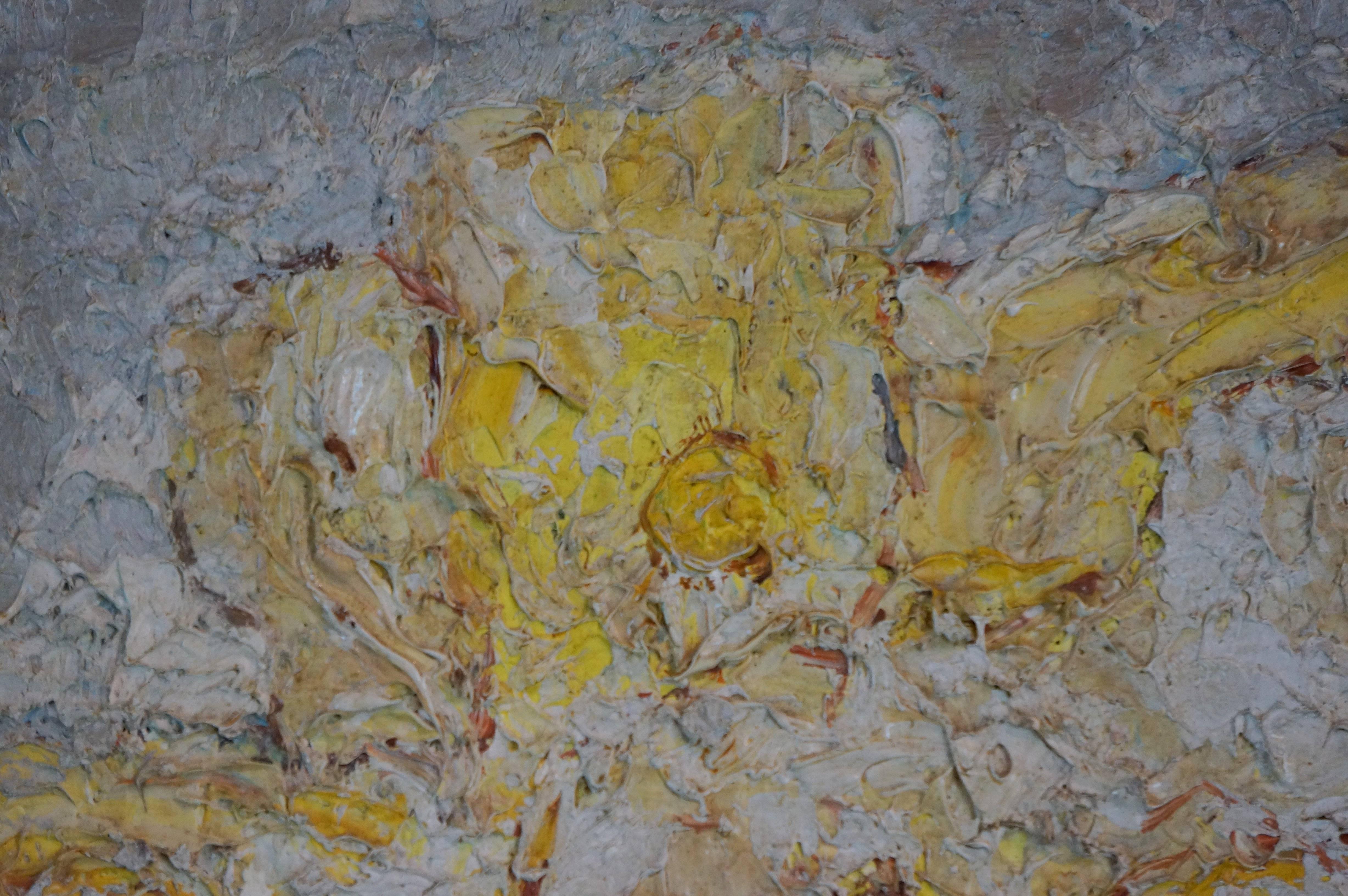 Composizione astratta G1, 1950-60 - pittura a olio, 54x50 cm, incorniciata in vendita 1