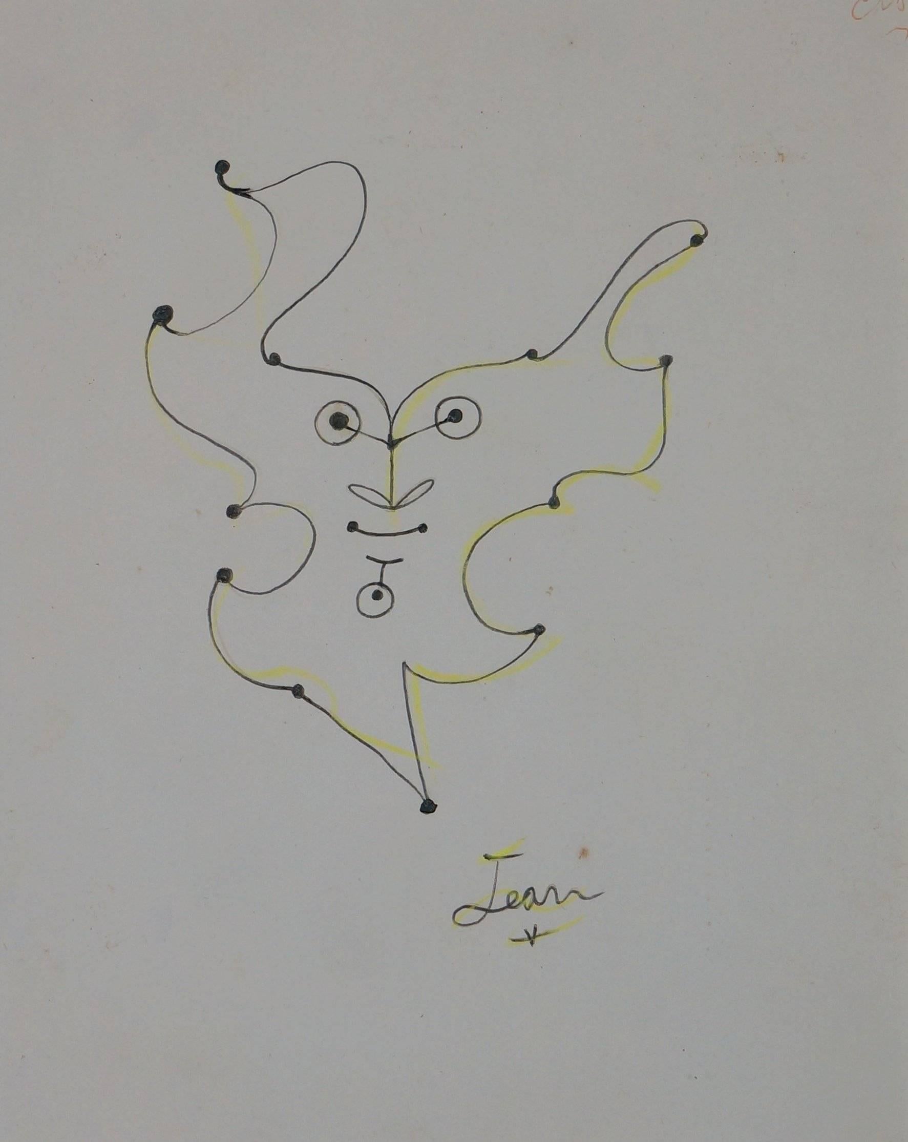 Abstract Composition CI - Art by Jean Cocteau