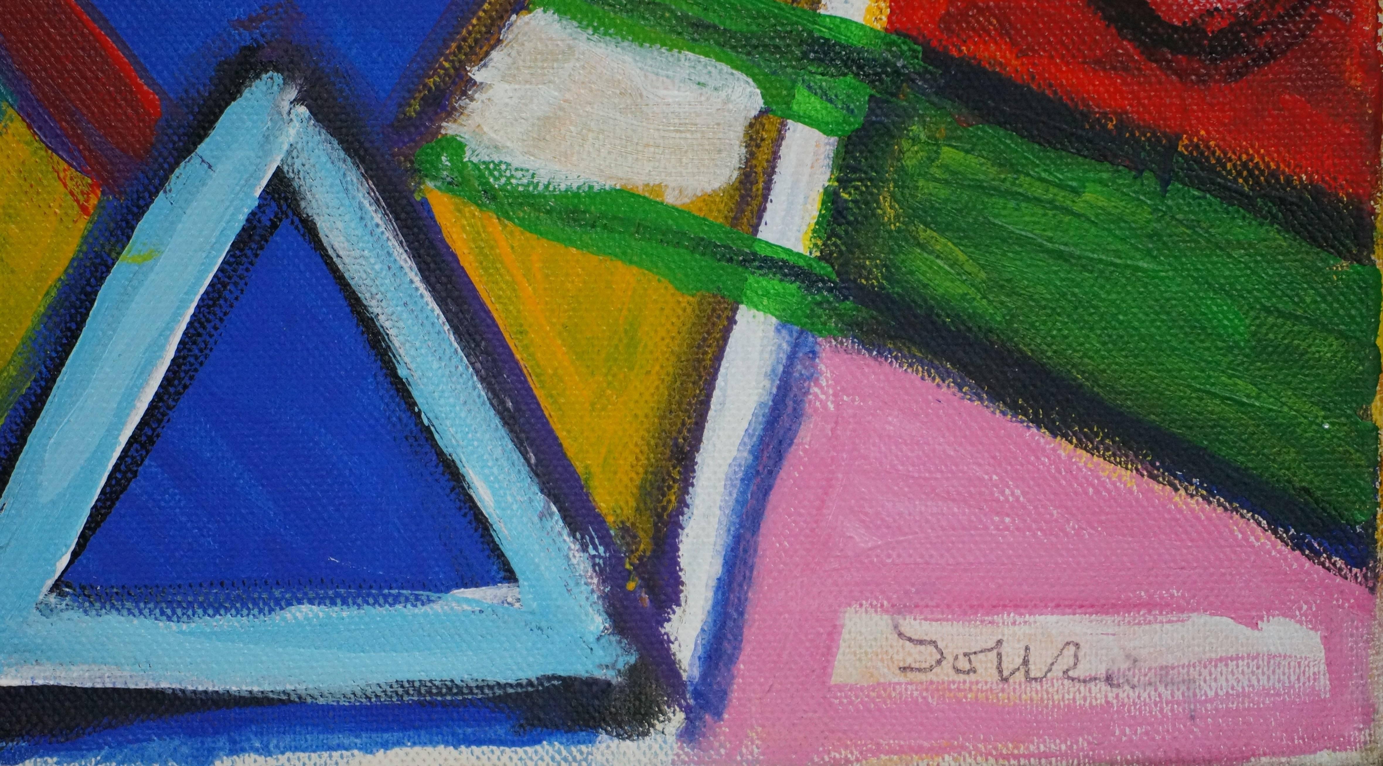 Abstract Composition SXX, 1960 - oil paint, 92x73 cm - Painting by Gérard Souzay