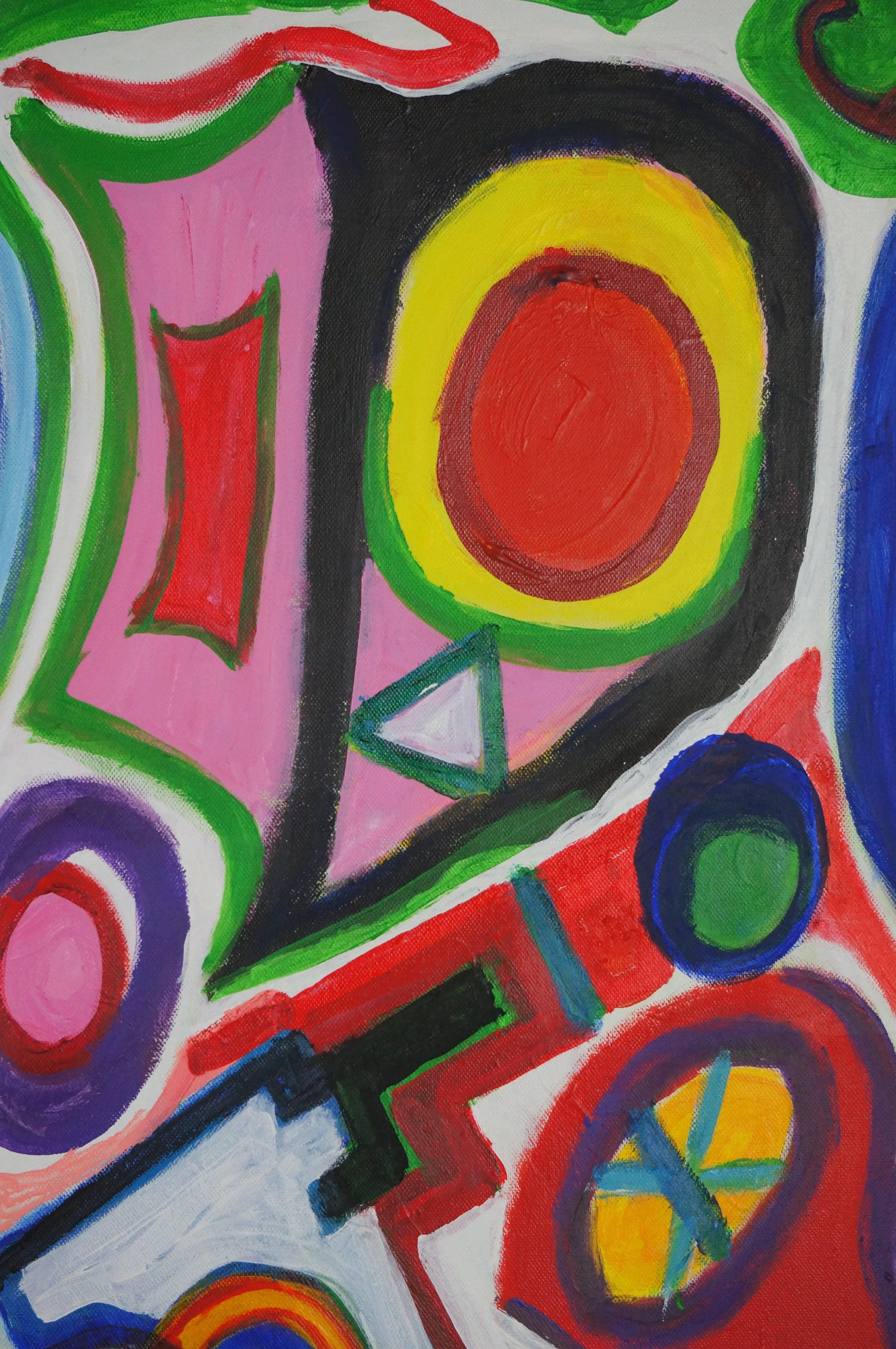 Composition abstraite SXX, 1960, peinture à l'huile, 92 x73 cm - Abstrait Painting par Gérard Souzay