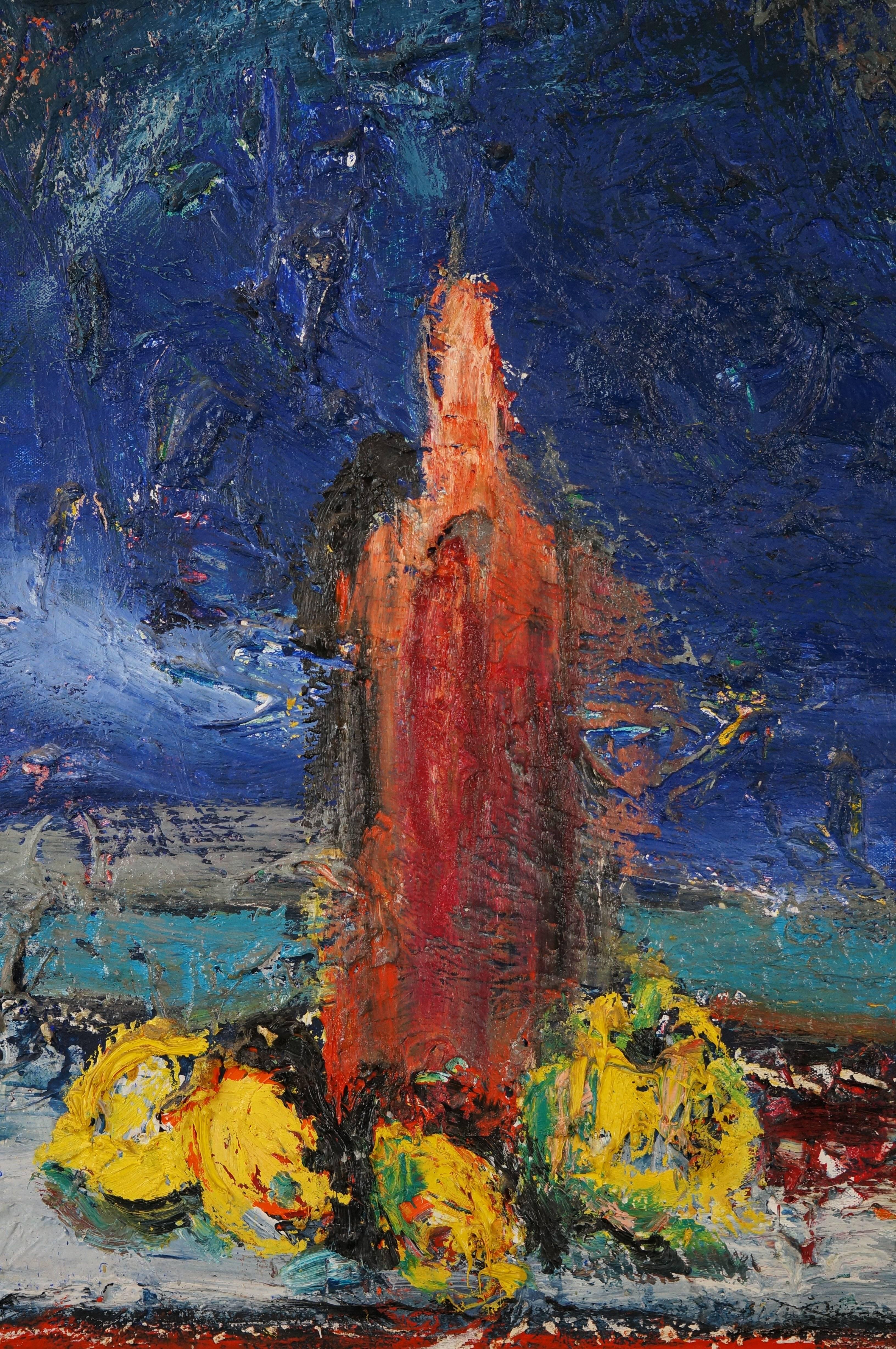 Composizione astratta DB5, 1962 - pittura ad olio, 115x146 cm, incorniciata - Painting Astratto di Damiano Bernard
