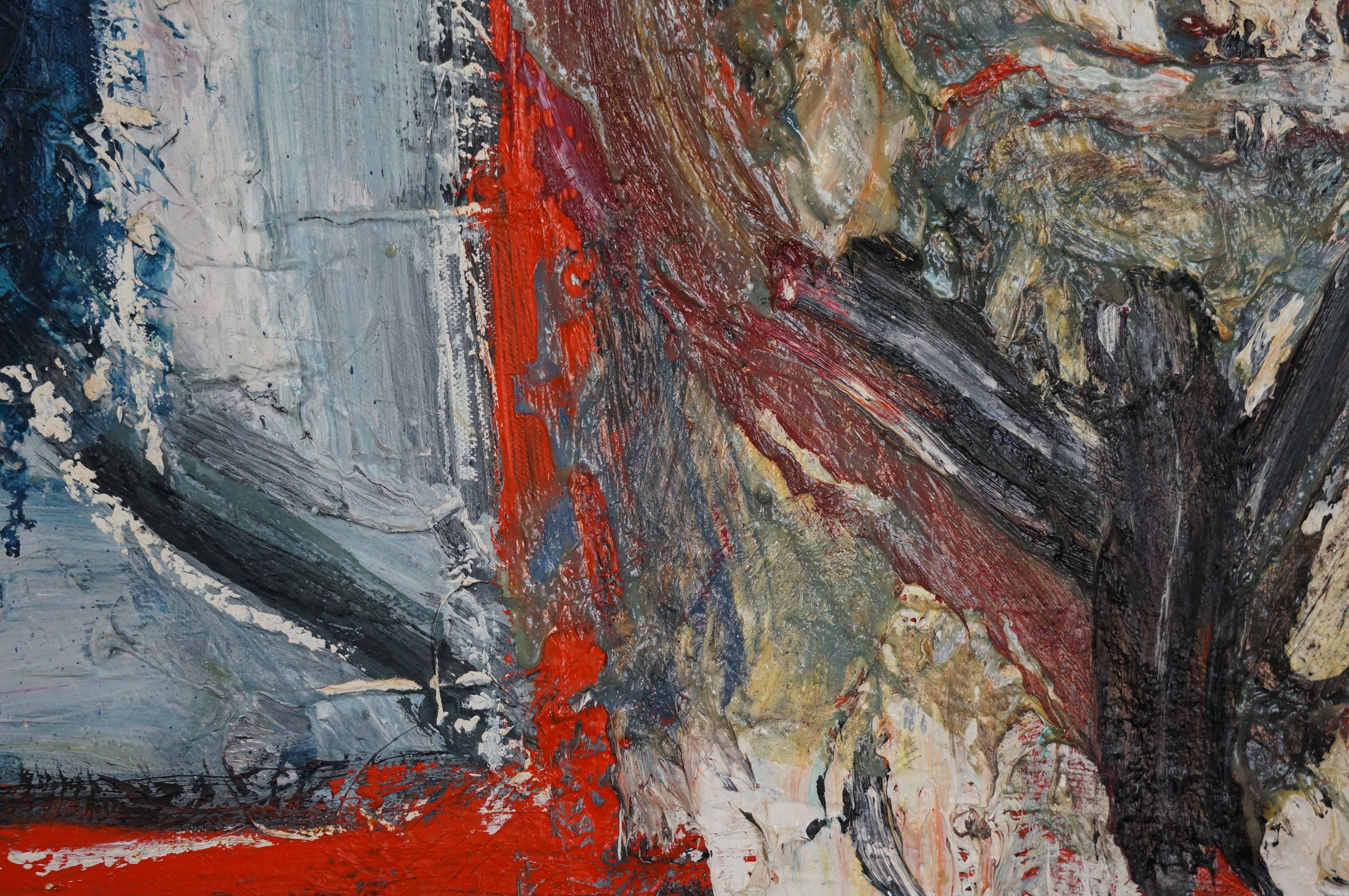 Abstract Composition DB5, 1962 - oil paint, 115x146 cm, framed For Sale 1