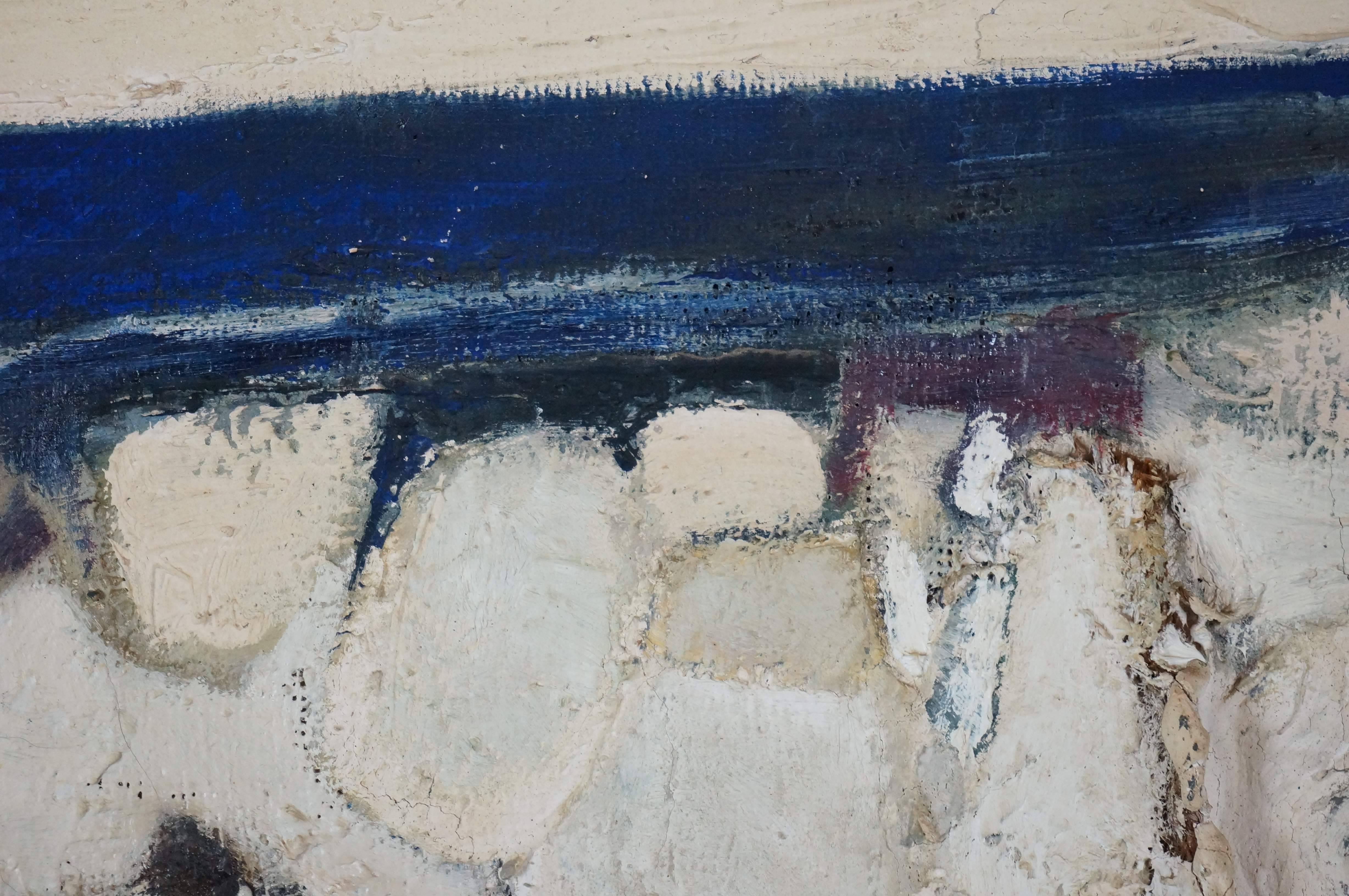 Composizione astratta CII, 1969 - pittura a olio, 74x93 cm, incorniciata - Painting Astratto di Carlin Michel