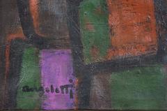 Abstrakte abstrakte Komposition A1, 1950-60 - Ölfarbe, 57x48 cm