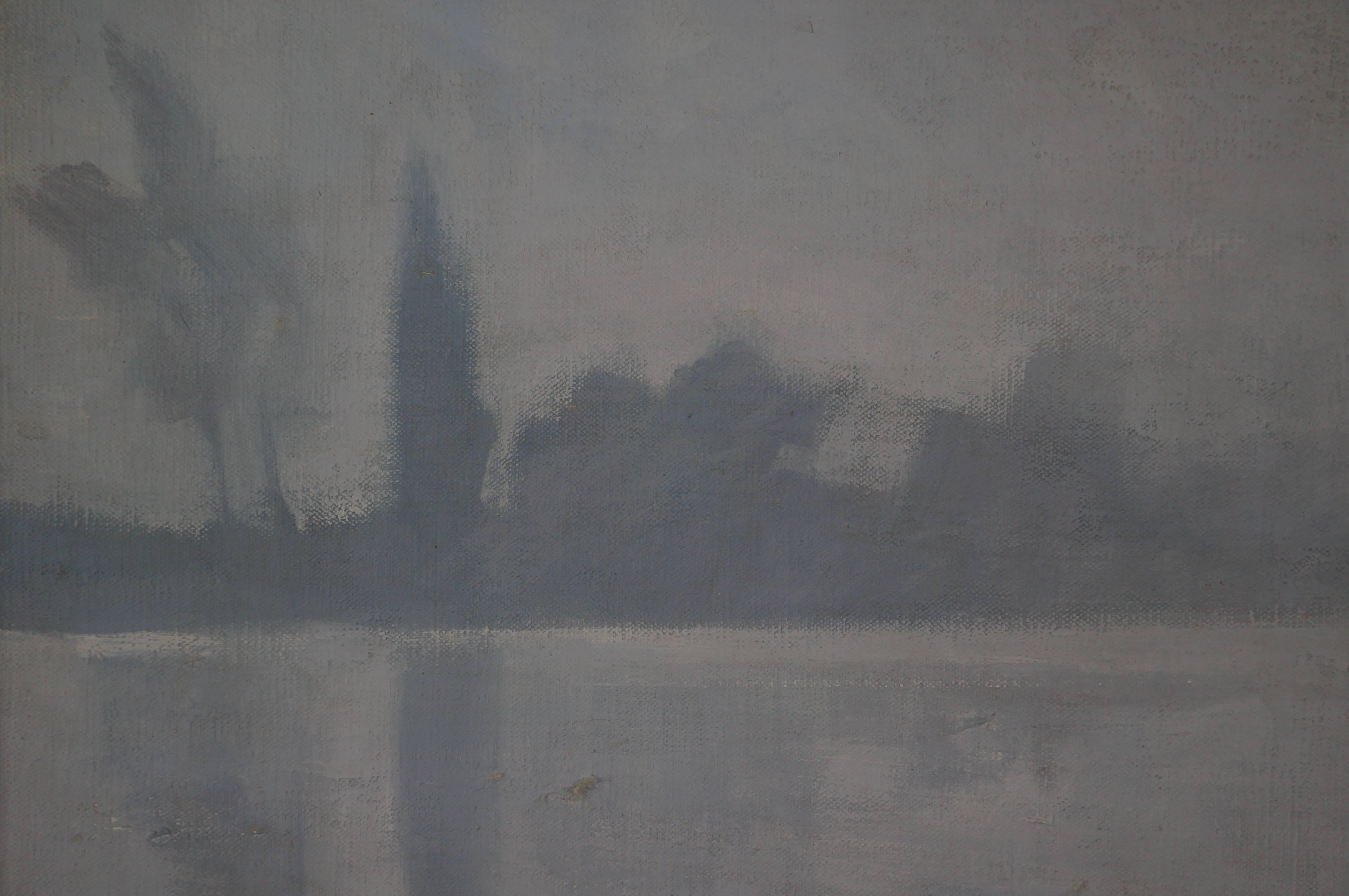 Lagune de Venise, 1980 - oil paint, 83x67 cm, framed - Painting by Unknown