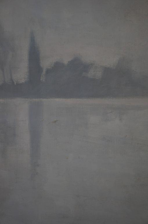 Lagune de Venise, 1980 - oil paint, 83x67 cm, framed - Abstract Painting by Unknown