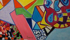 Abstract Composition S5, 1960-35 - oil paint, 100x81 cm